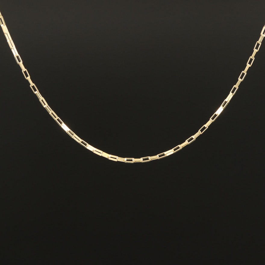 10K Square Cable Chain Necklace