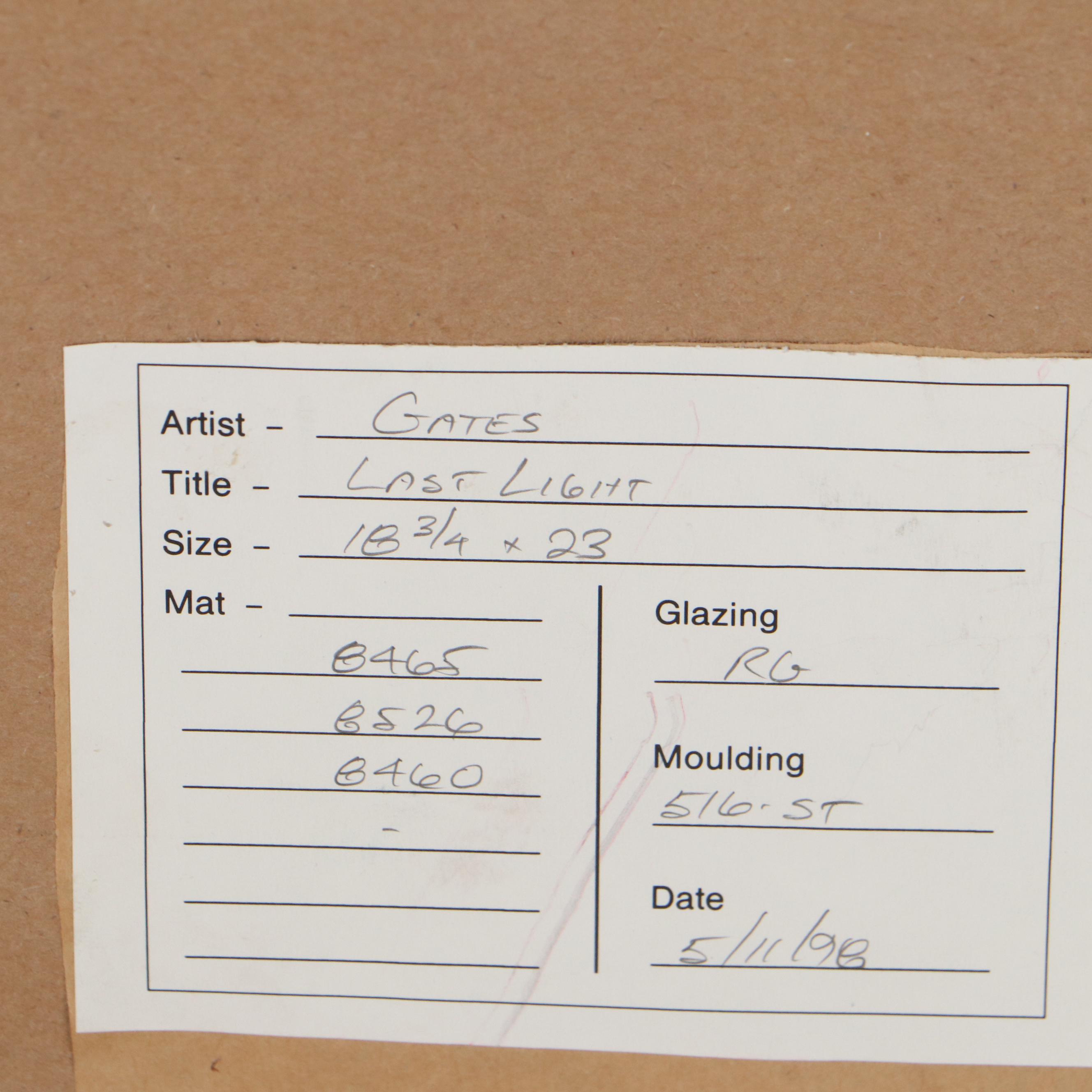 Donna Gates King Offset Lithograph "Last Light," Late 20th Century