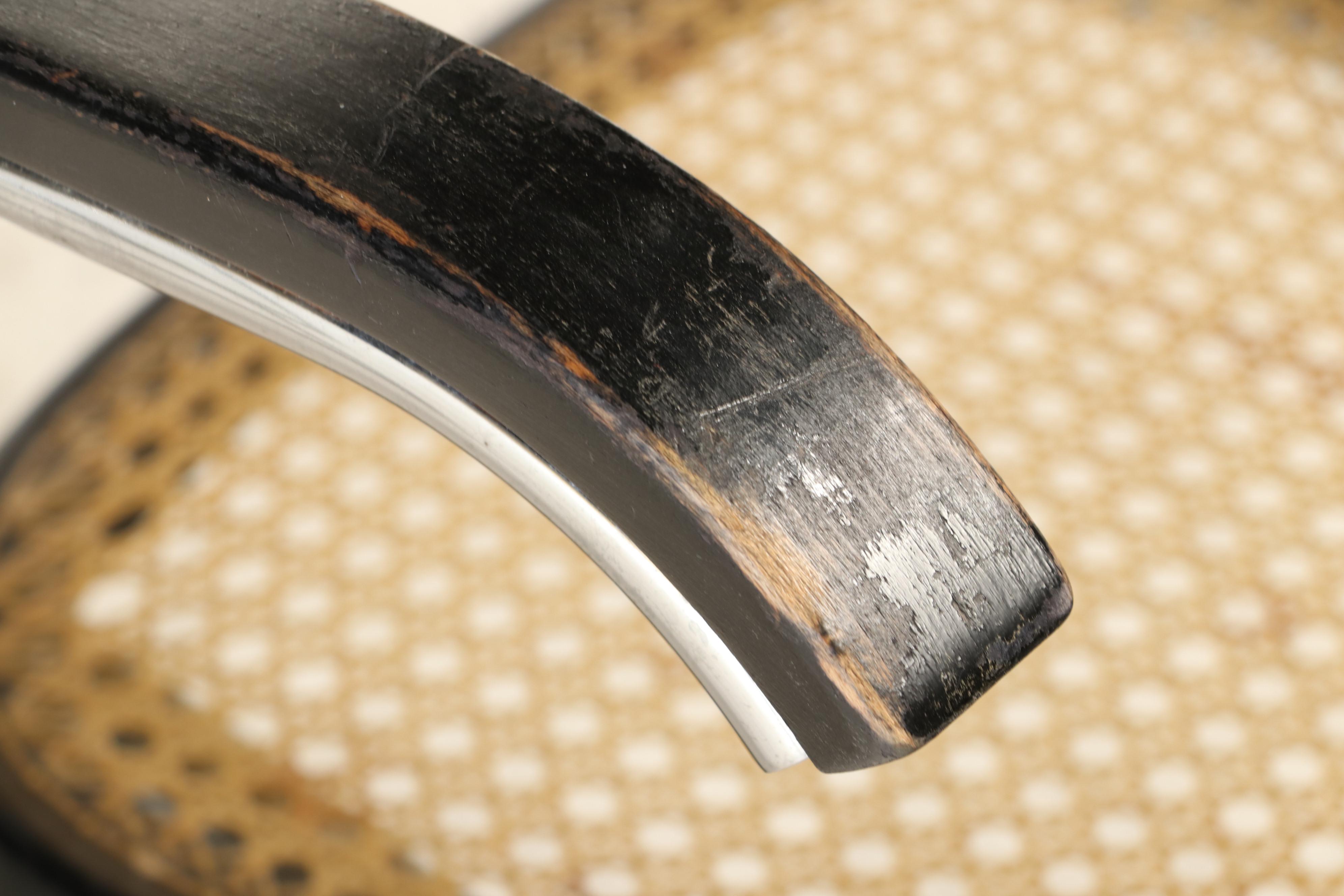 Five Marcel Breuer for Stendig "Cesca" Chromed Steel & Lacquered Wood Armchairs