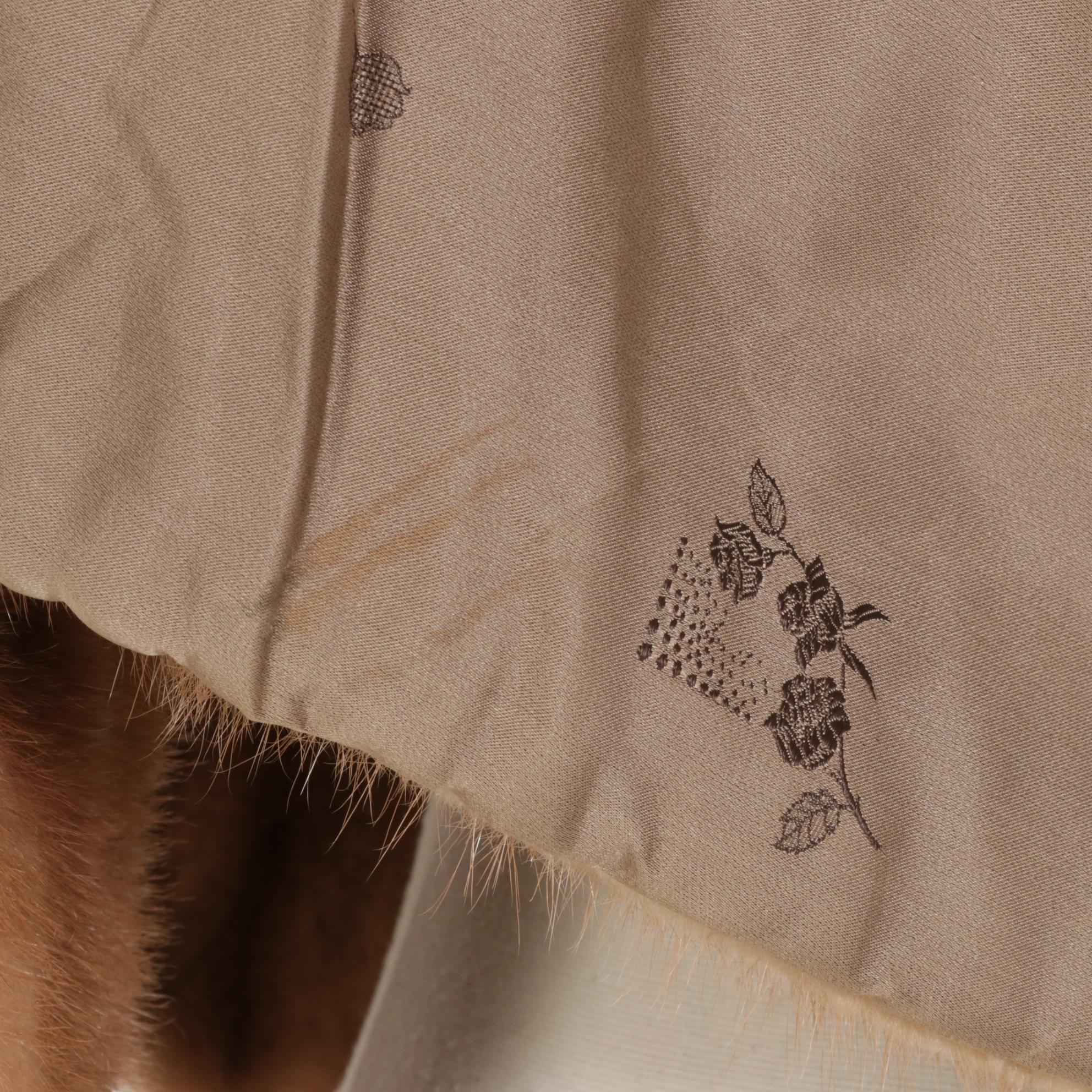 EMBA Pastel Natural Brown Mink Fur Stole, Mid-20th Century