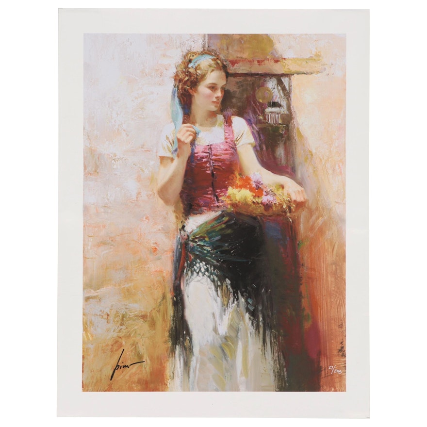 Pino Daeni Giclée "The Flower Basket"