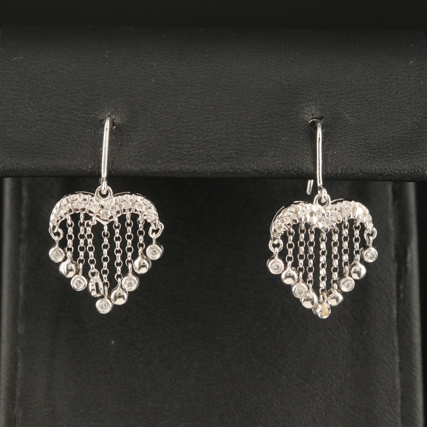 14K 0.32 CTW Diamond Fringe Heart Earrings