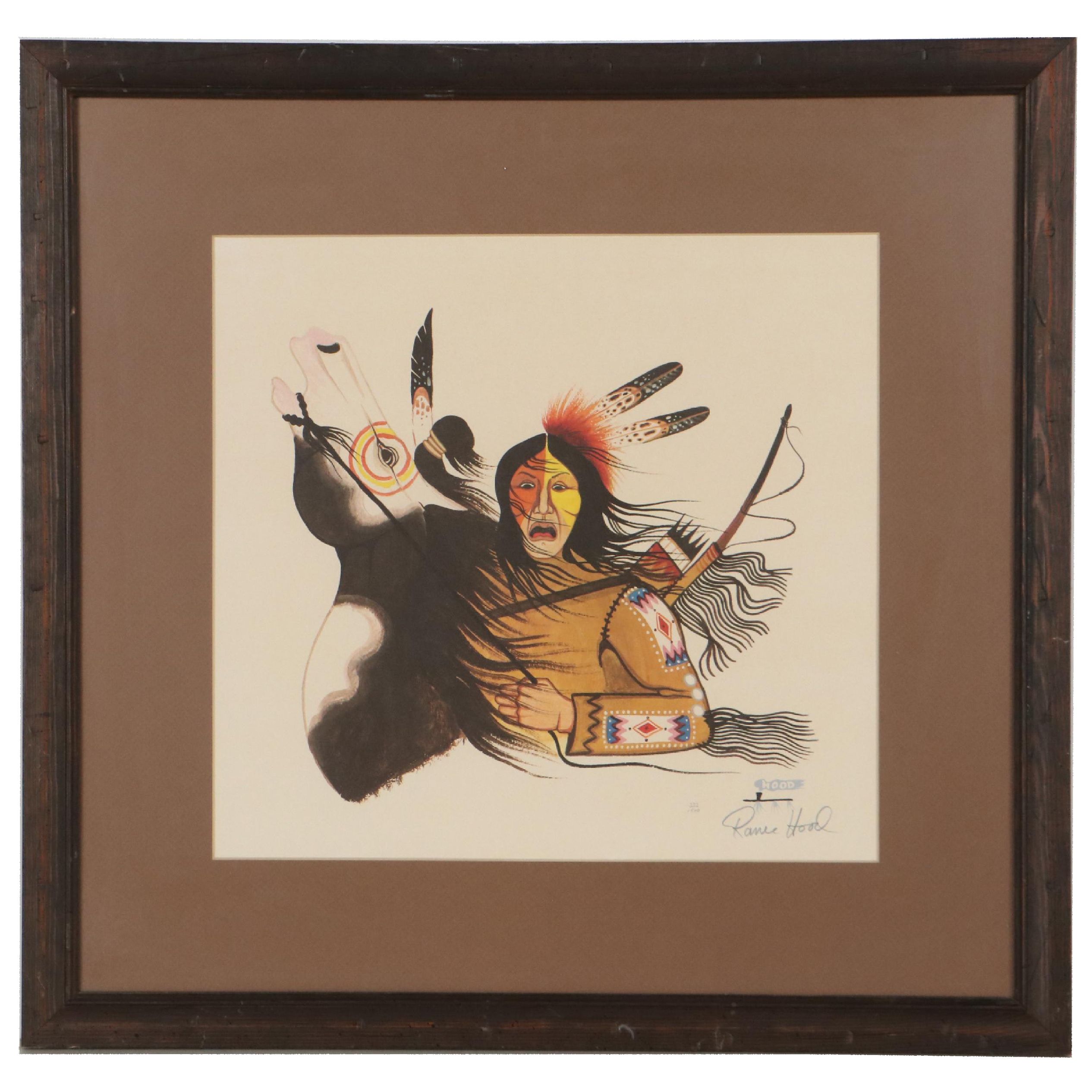 Rance Hood Offset Lithograph  "War Cry," Late 20th Century