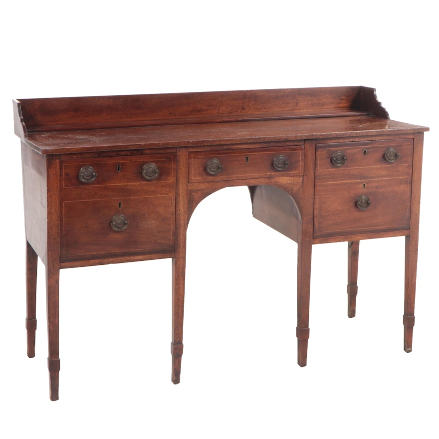 George III Mahogany and String-Inlaid Sideboard, circa 1800