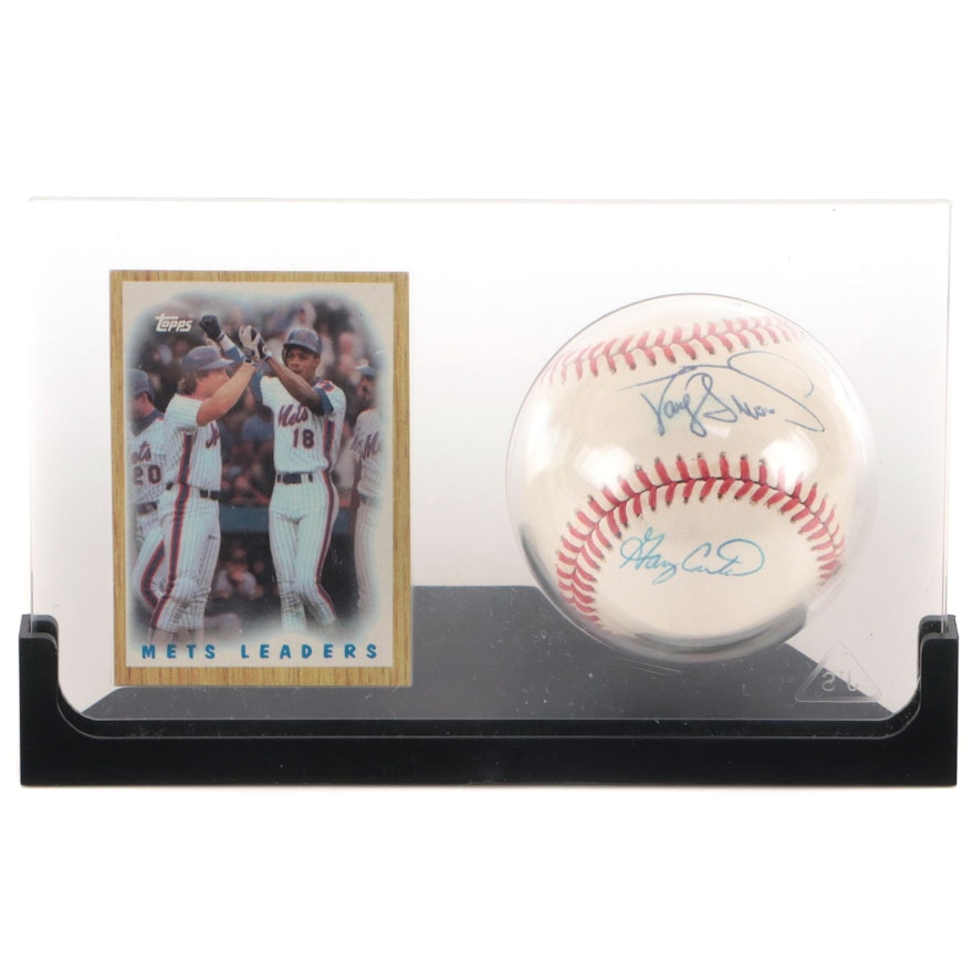 Gary Carter and Darryl Strawberry Autographed MLB Baseball, PSA Authenticated