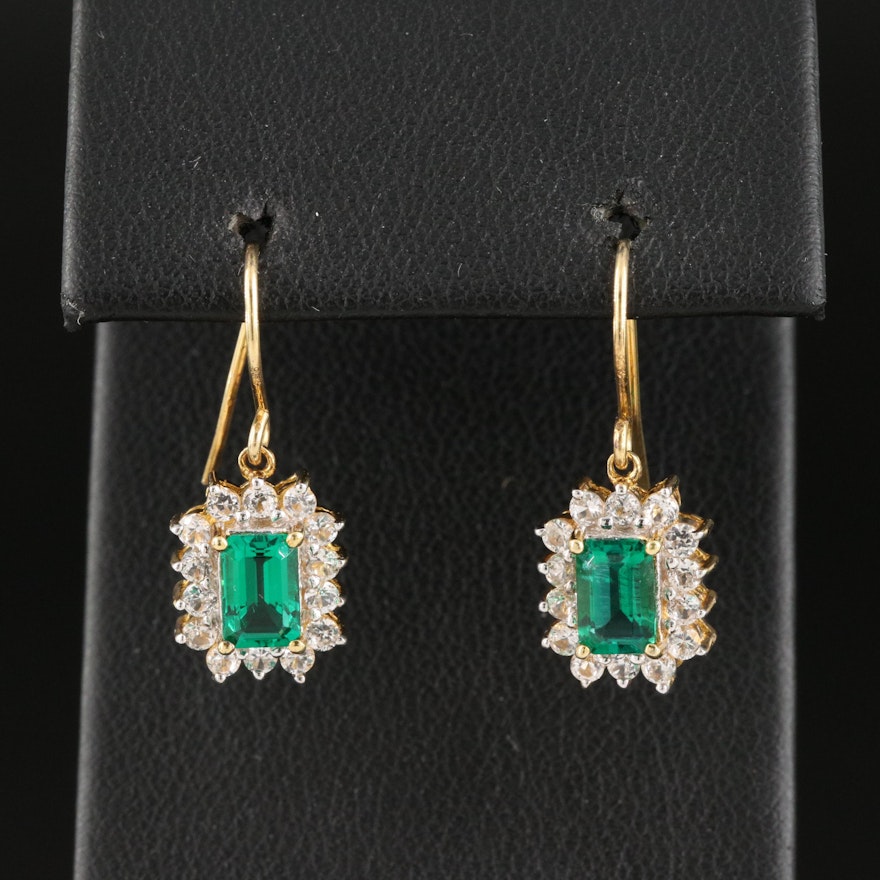 Sterling Emerald and Topaz Earrings
