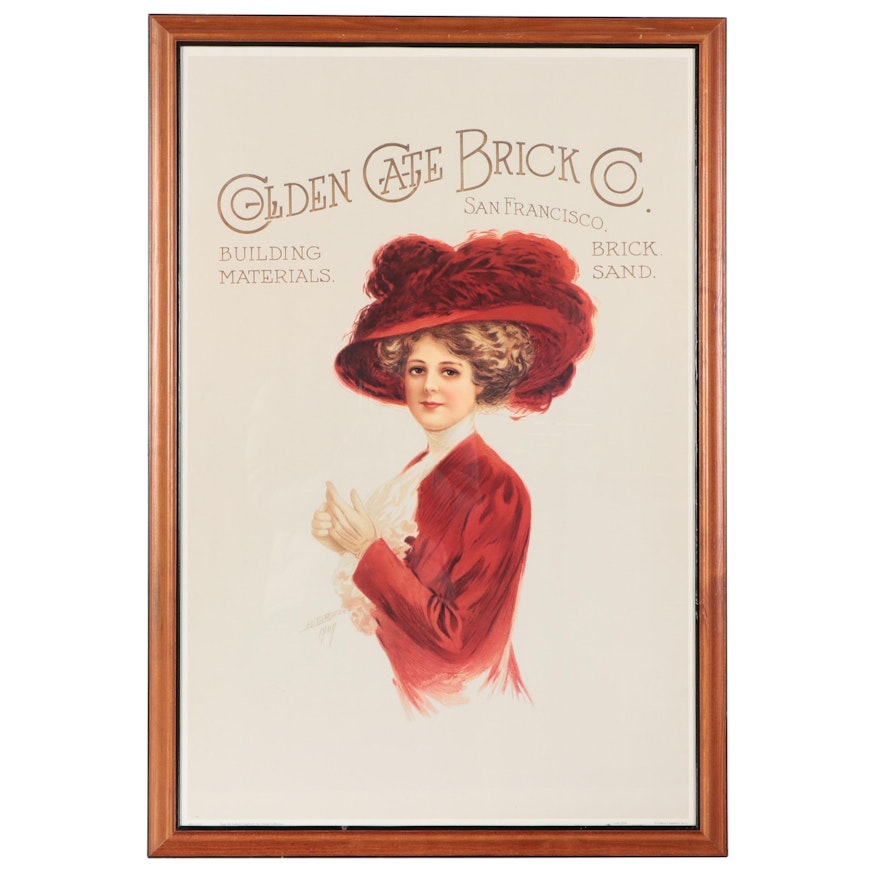 Offset Lithograph After B. Titchman of Golden Gate Brick Co. Advertisement