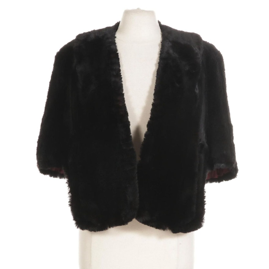 Black Dyed Sheared Beaver Fur Stole from Lazarus