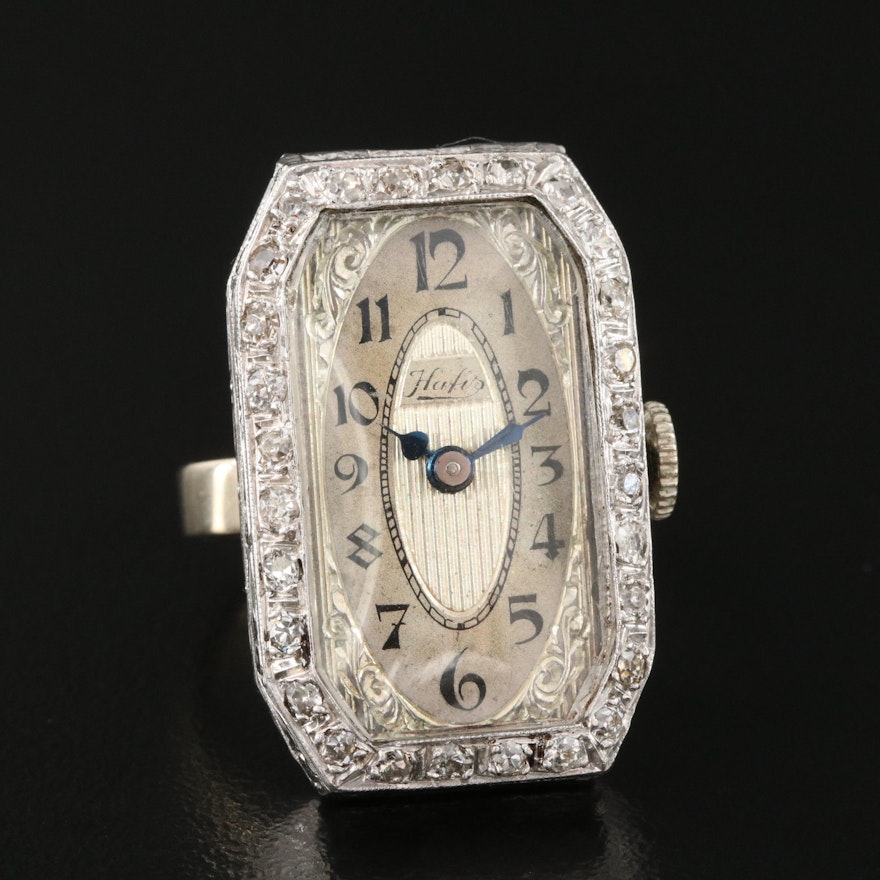 Platinum Hafis Diamond Ring Timepiece