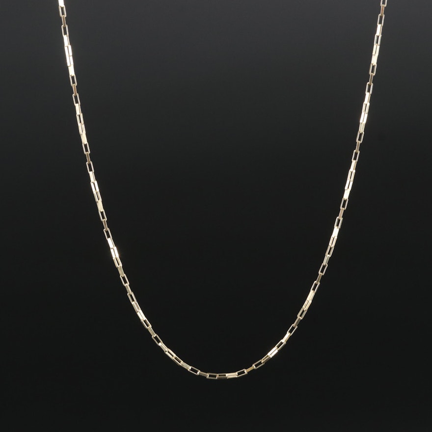 10K Rectangular Cable Chain Necklace