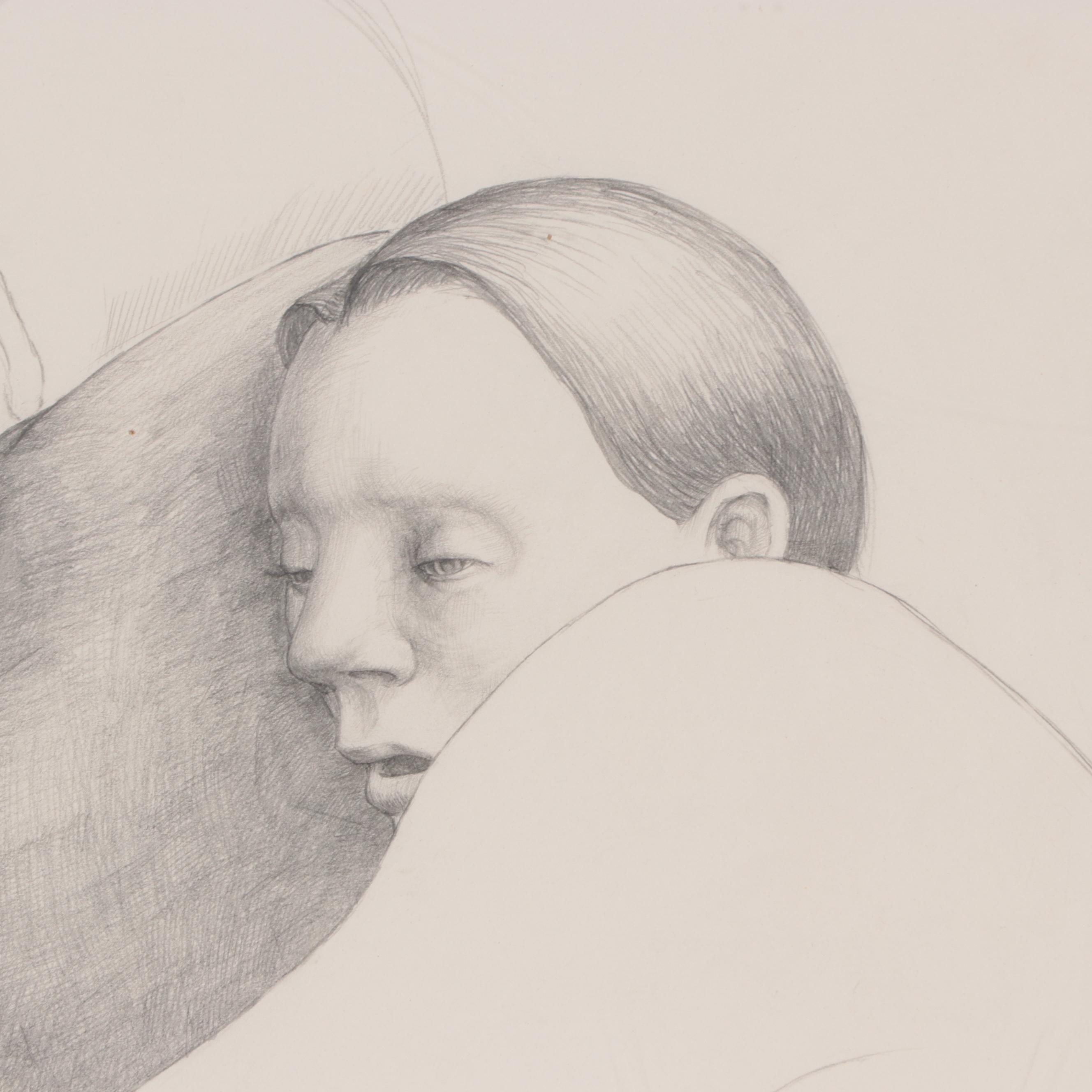 Yoko Nogami Graphite Drawing "Agony," 1992