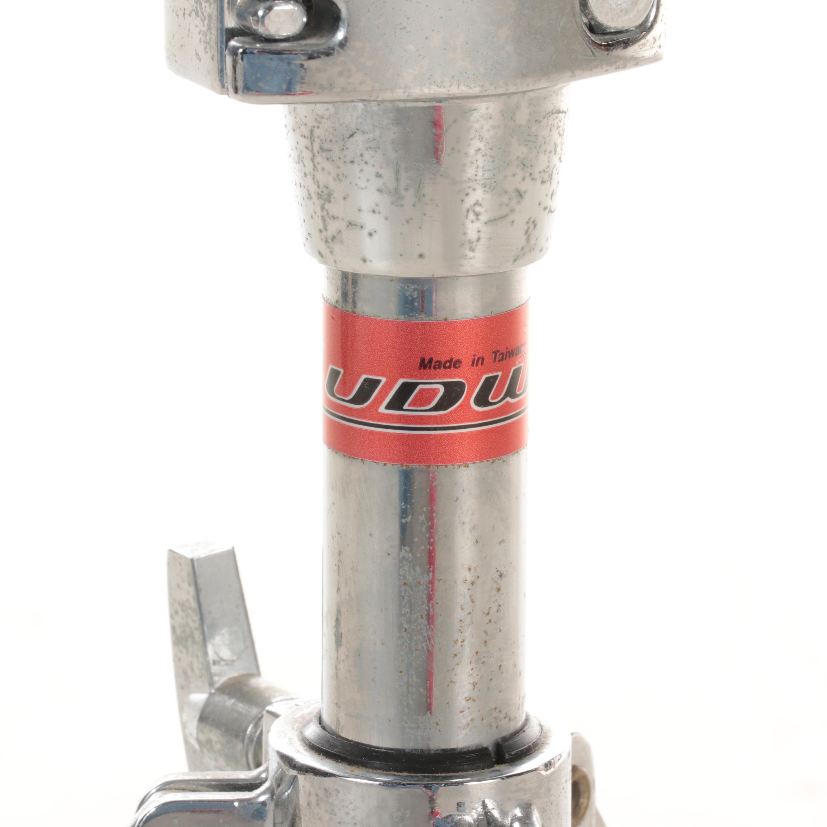 Ludwig Acrolite Snare Drum with Black and White Badge, Sticks, Stand, Case