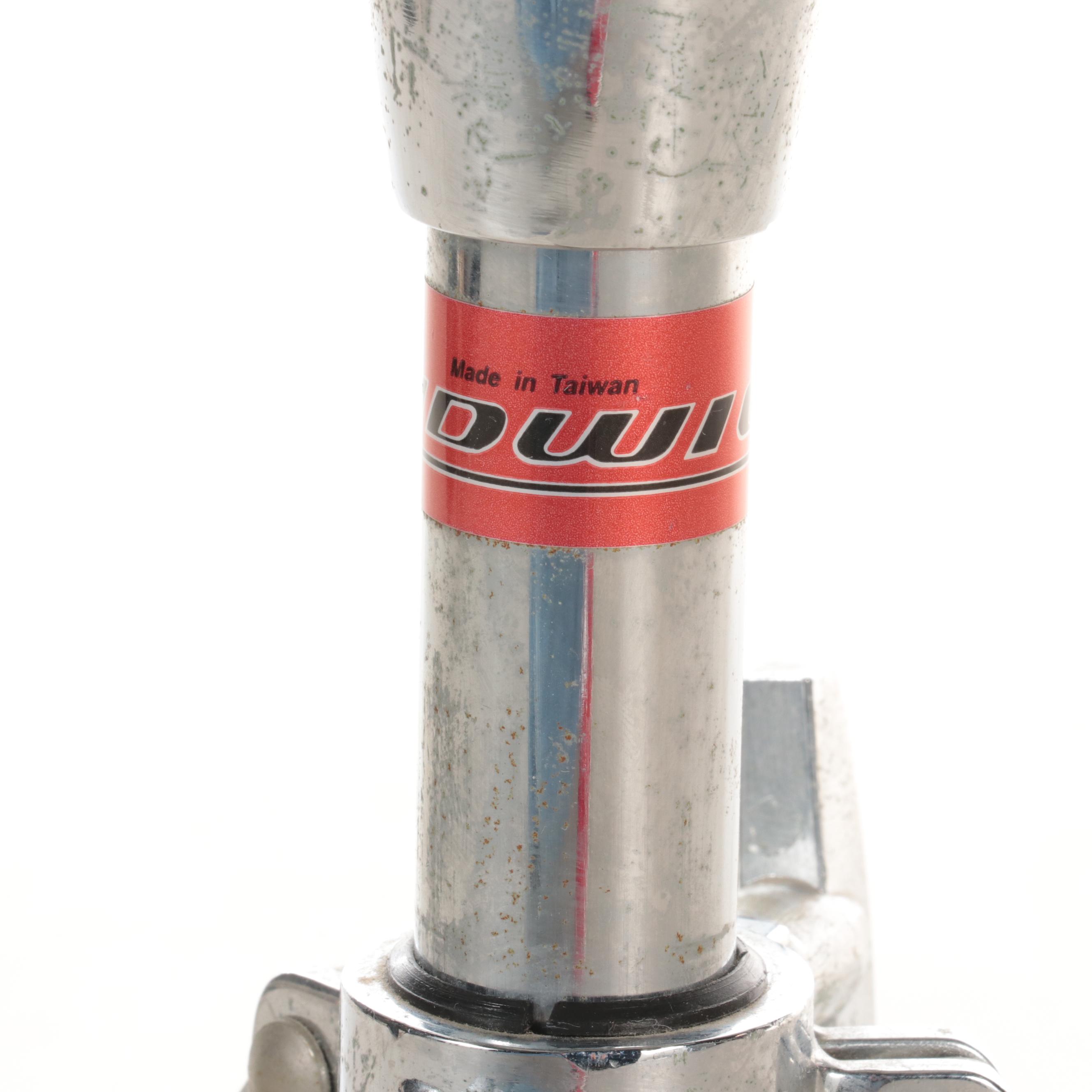 Ludwig Acrolite Snare Drum with Black and White Badge, Sticks, Stand, Case