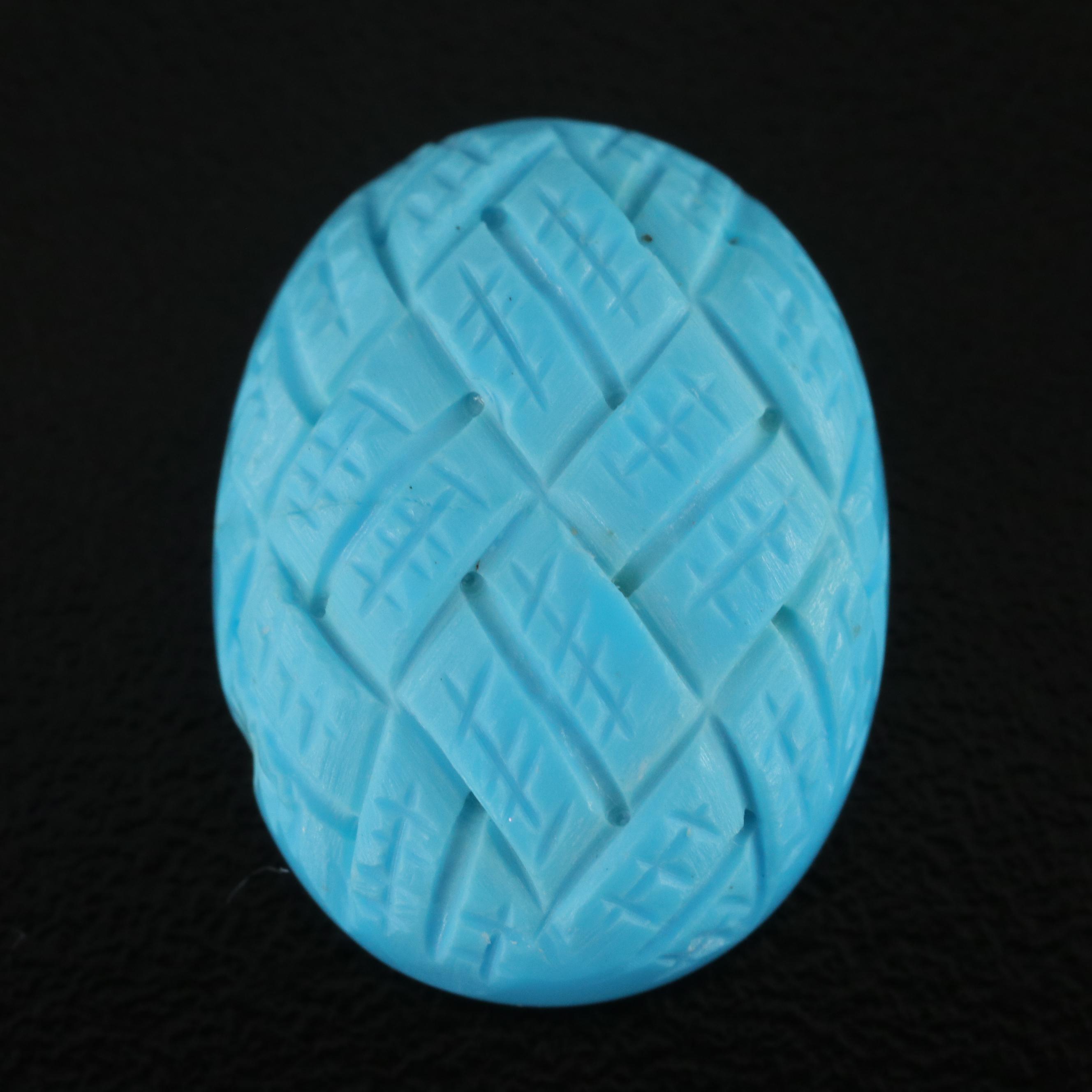 Loose Oval Carved Turquoise Cabochon
