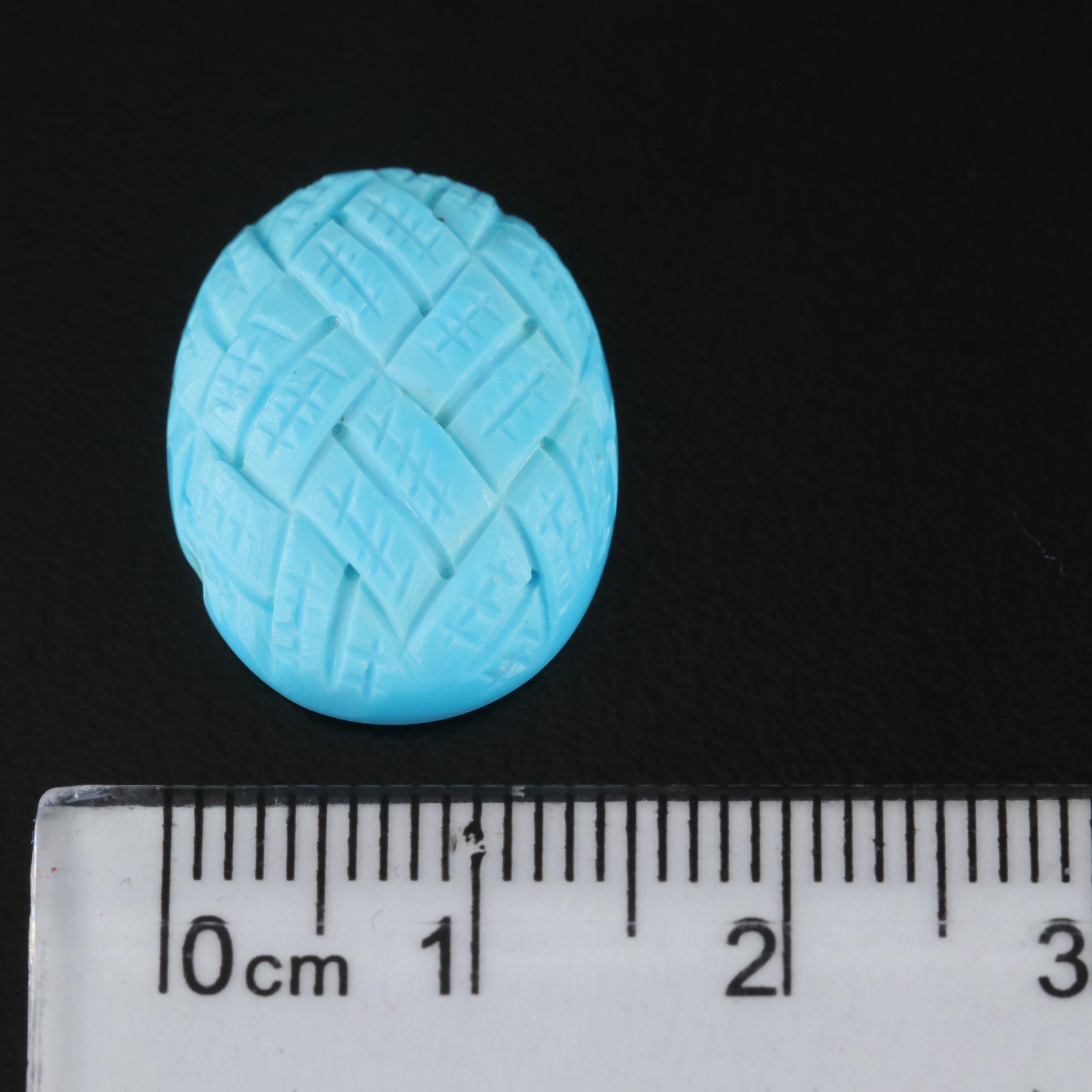 Loose Oval Carved Turquoise Cabochon