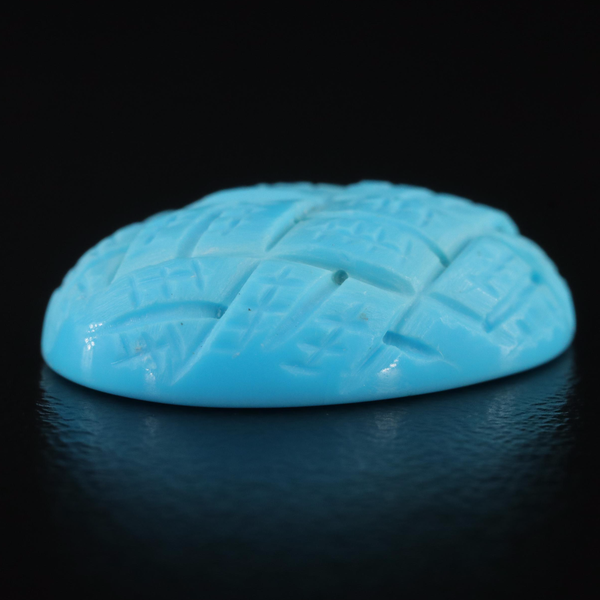 Loose Oval Carved Turquoise Cabochon