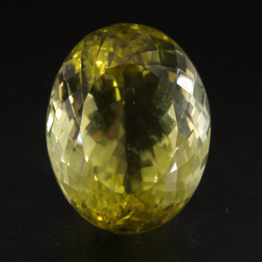 Loose 29.83 CT Oval Faceted Citrine