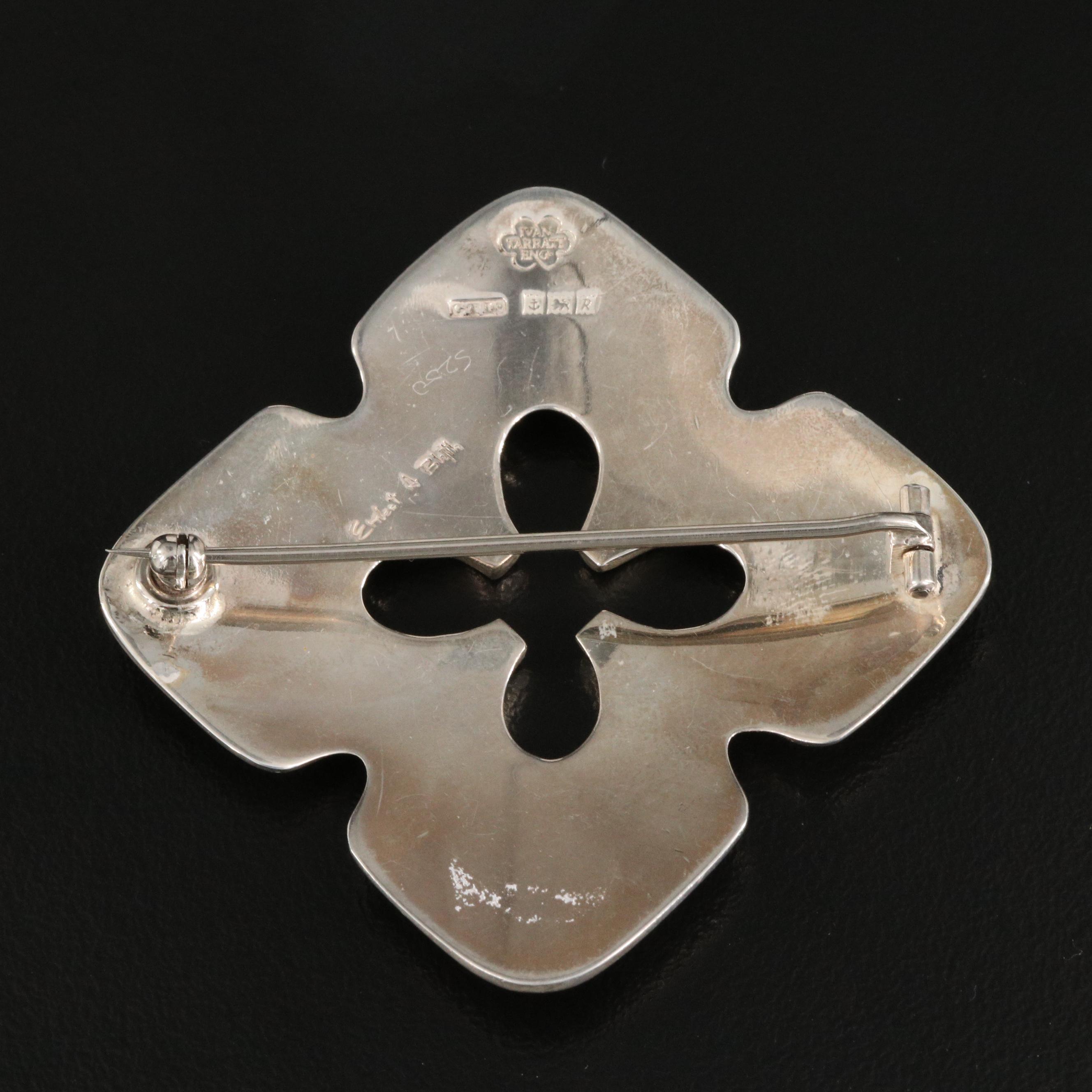Ernest A Blyth for Ivan Tarratt Jewelers Sterling Quatrefoil Brooch