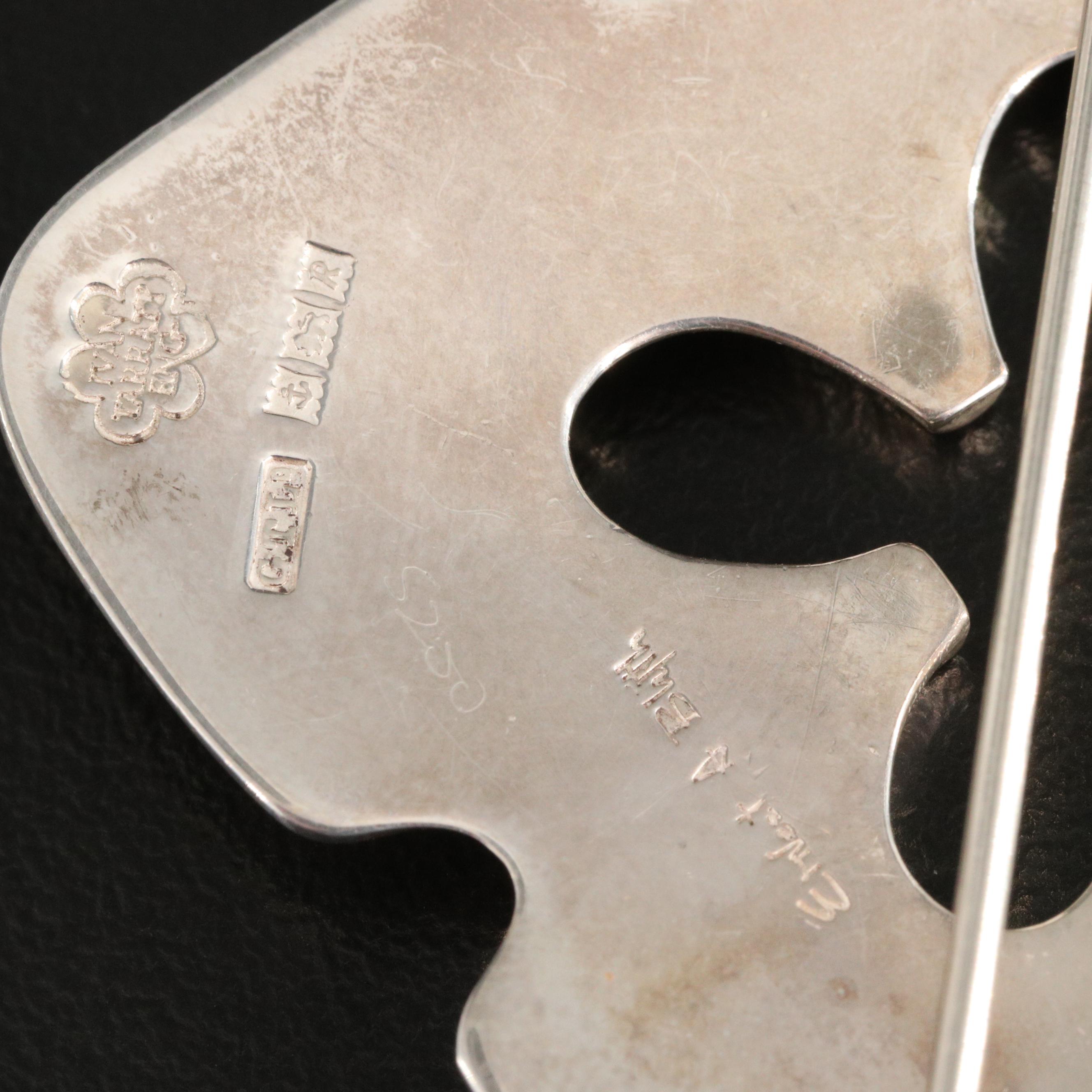 Ernest A Blyth for Ivan Tarratt Jewelers Sterling Quatrefoil Brooch