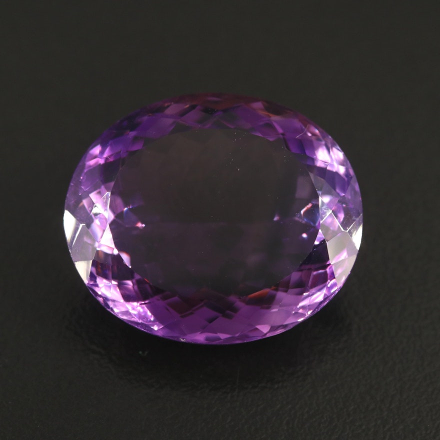 Loose 31.27 CT Oval Faceted Amethyst