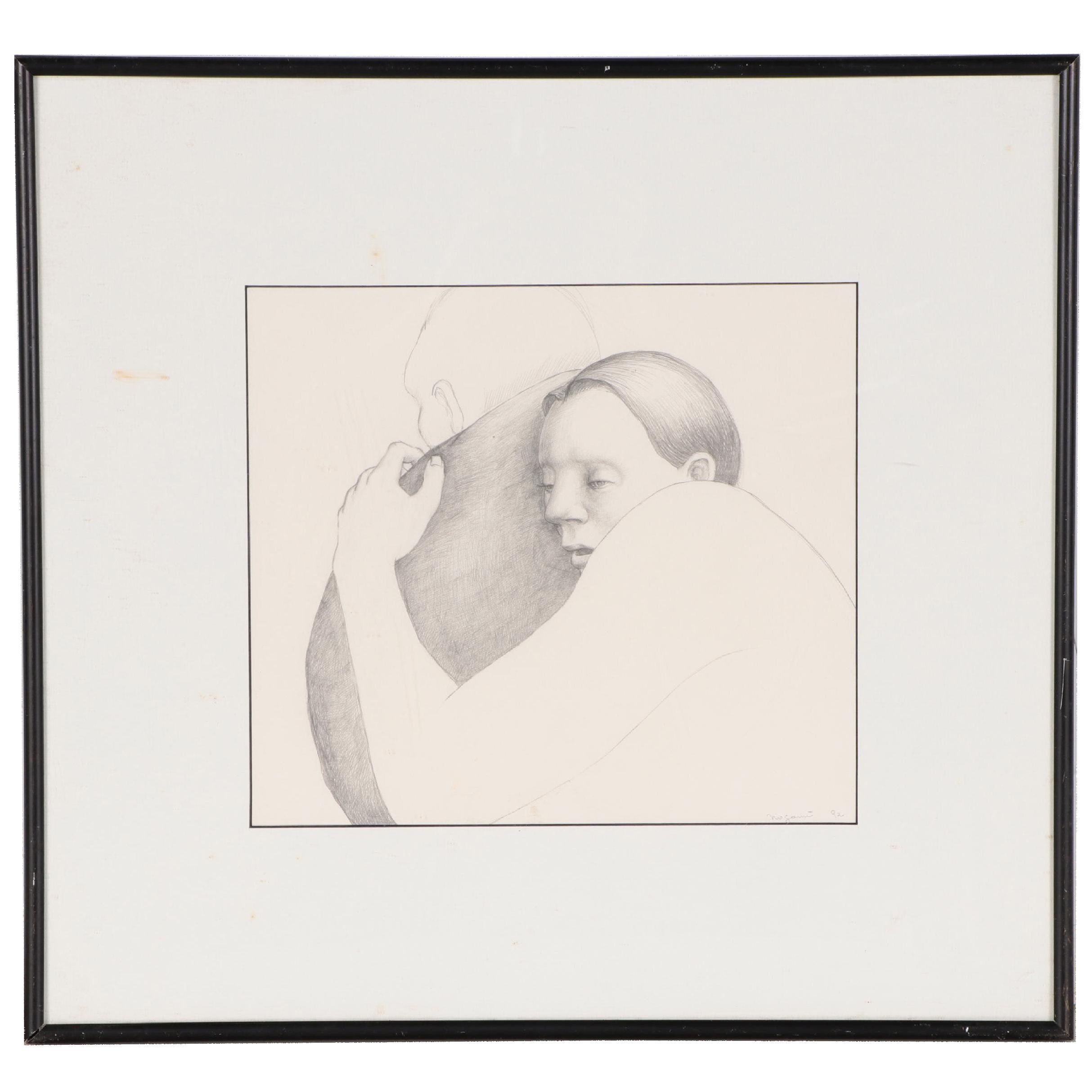 Yoko Nogami Graphite Drawing "Agony," 1992