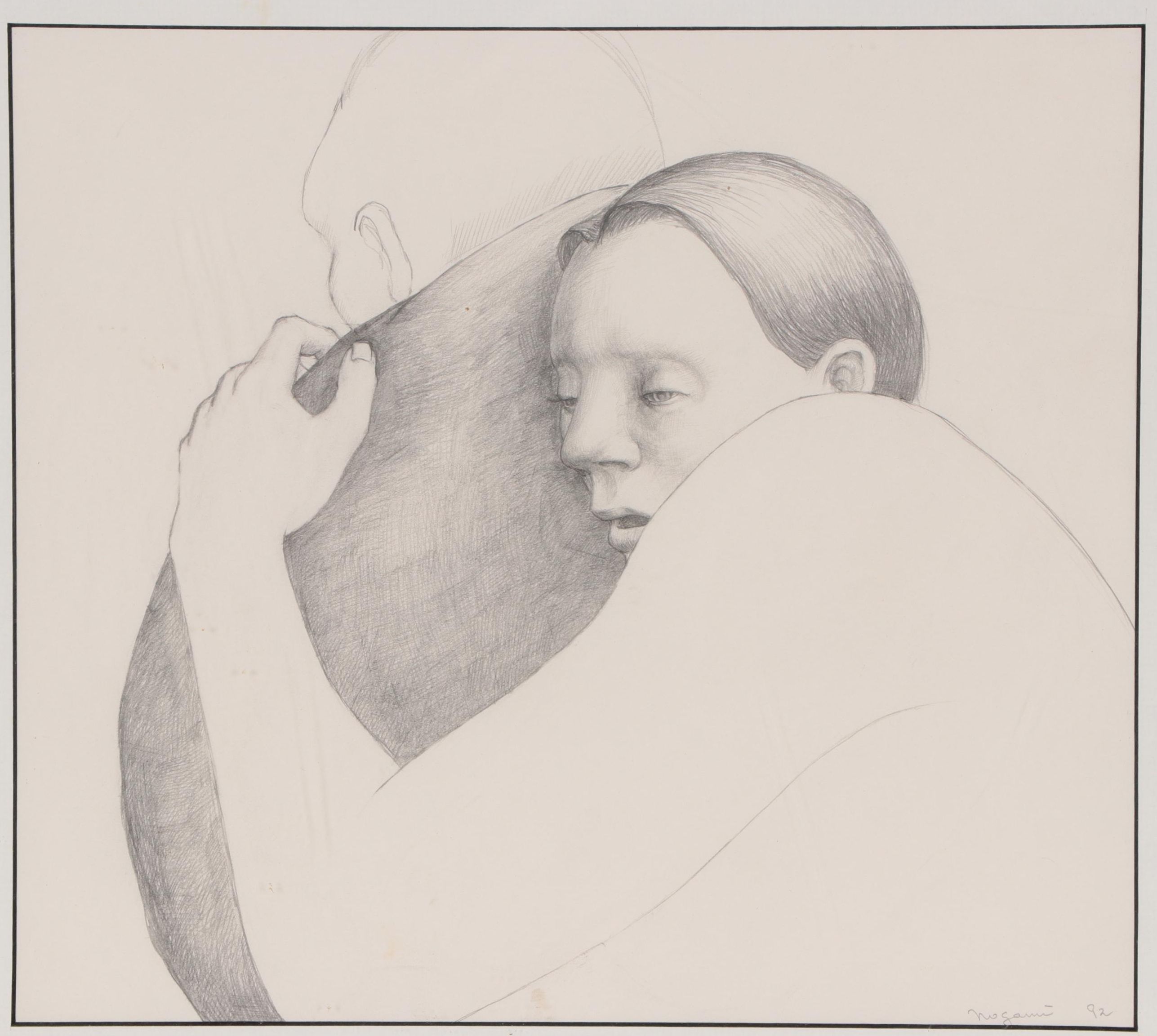 Yoko Nogami Graphite Drawing "Agony," 1992