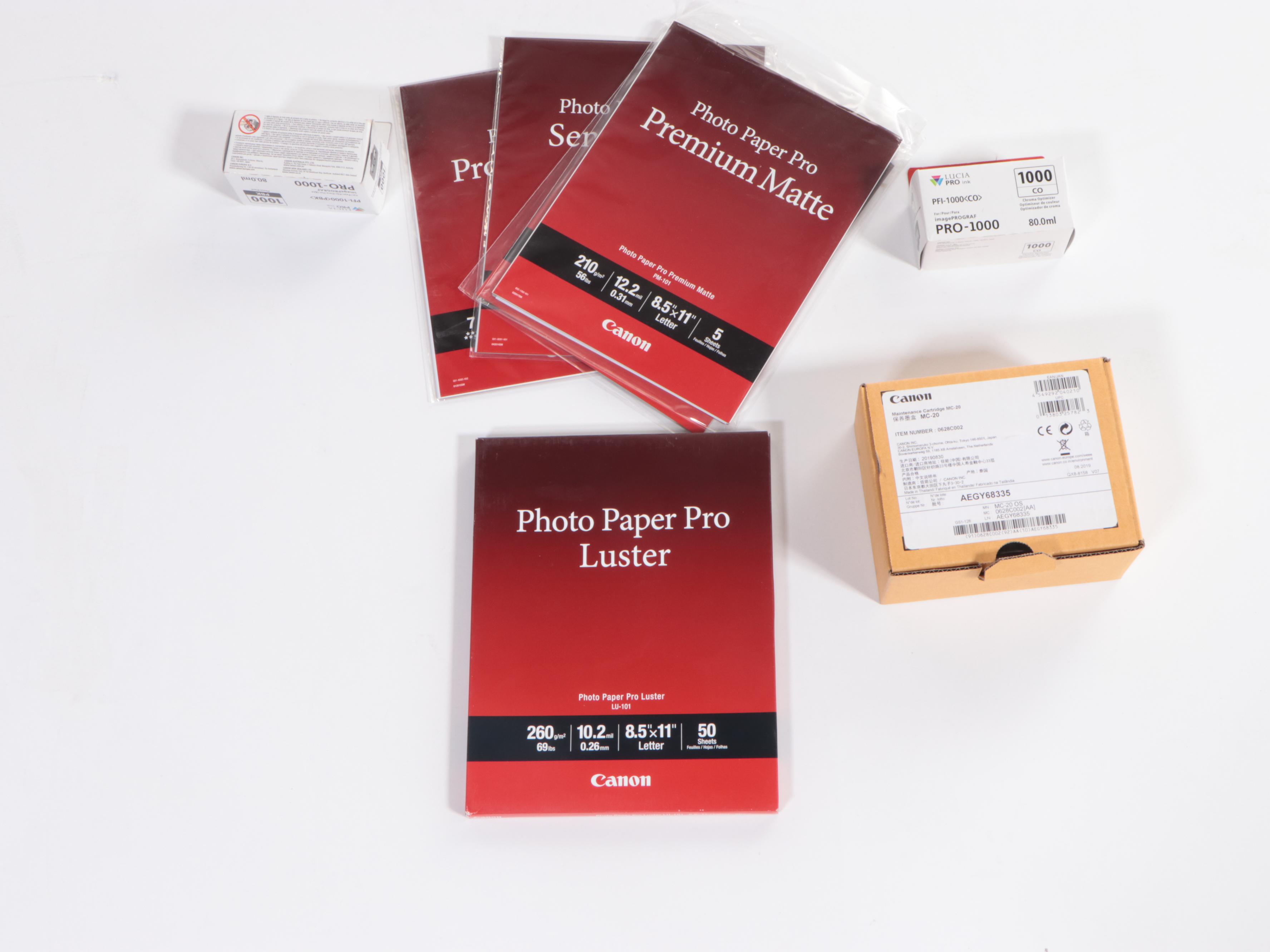 Canon  Pro-1000 ImagePROGRAF Printer with Ink Cartridges and Photo Paper