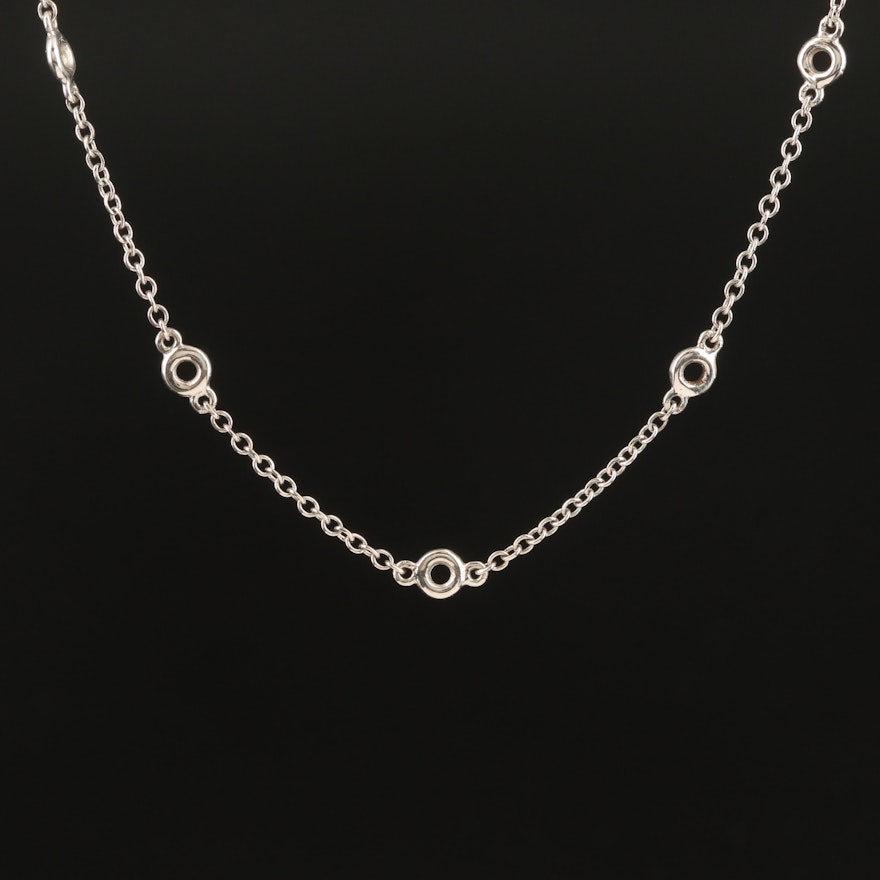 18K Rolo Chain Station Necklace