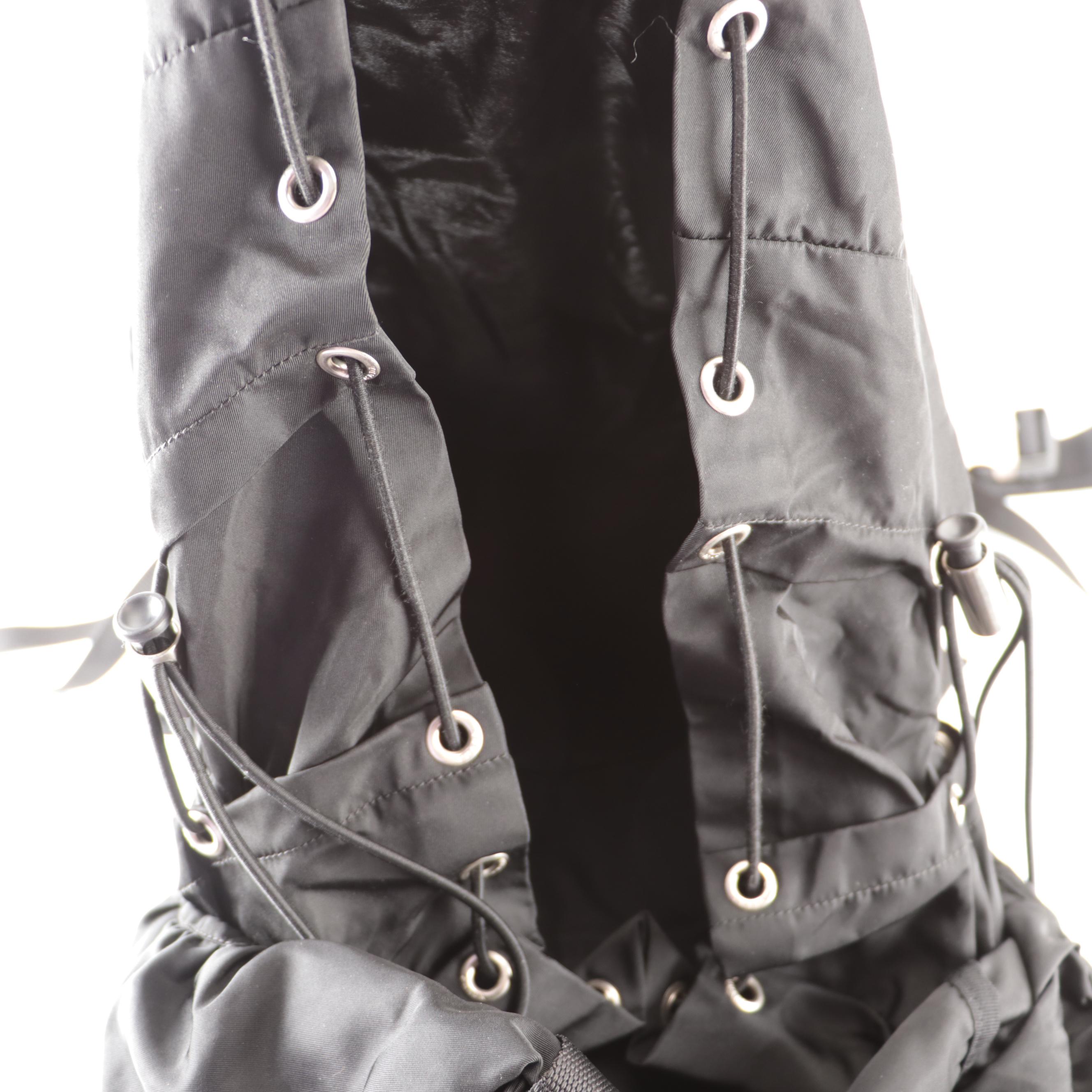 Prada Internal Frame Hiking Backpack in Nylon and Canvas