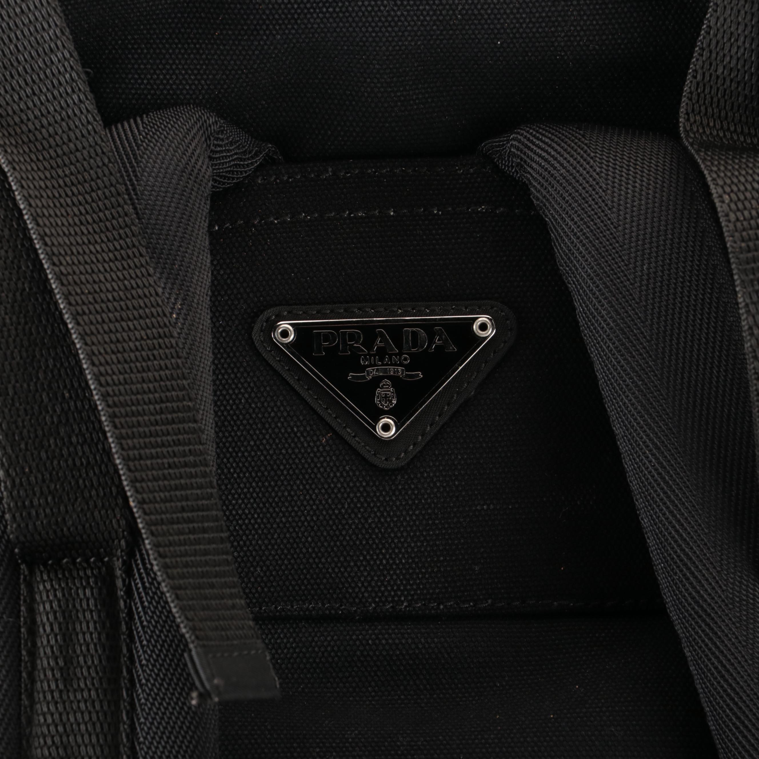 Prada Internal Frame Hiking Backpack in Nylon and Canvas