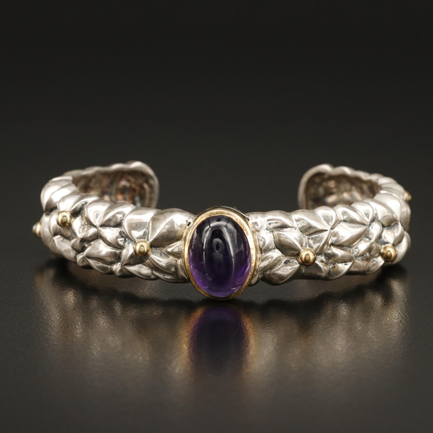 Bill Blair Sterling Amethyst Cuff with 18K Accents