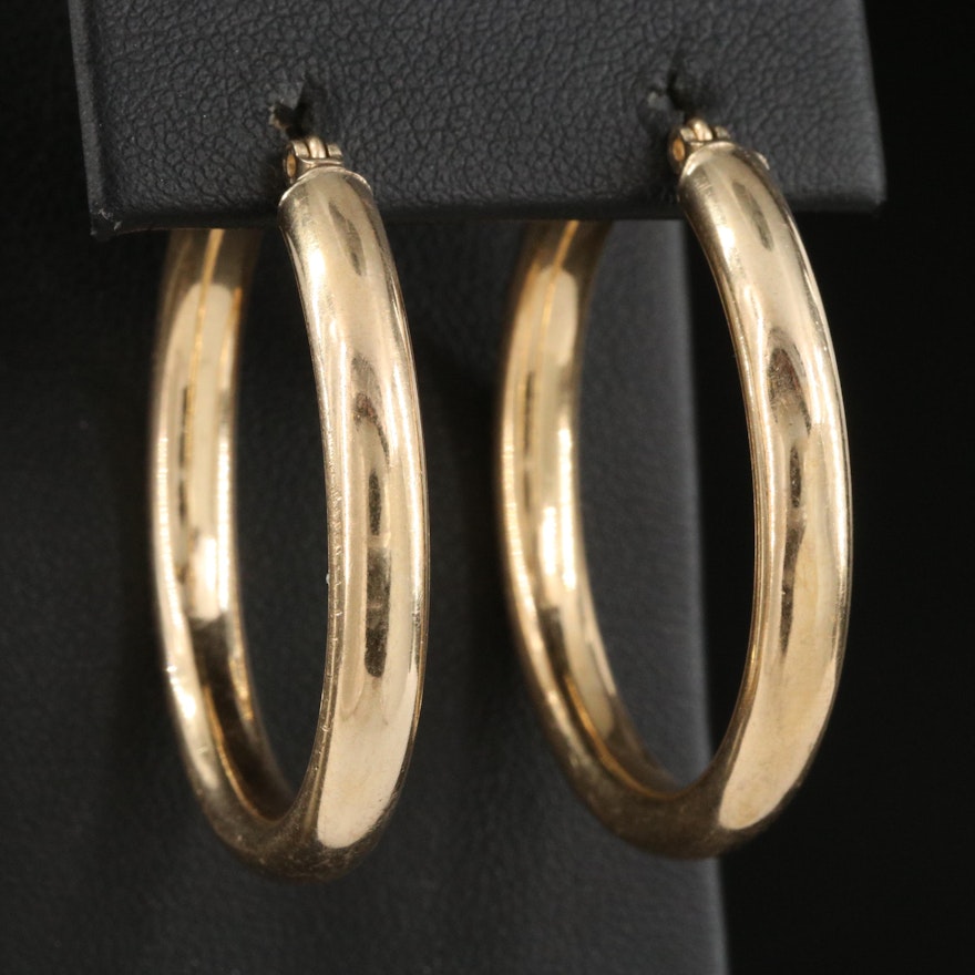 14K Tubular Hoop Earrings