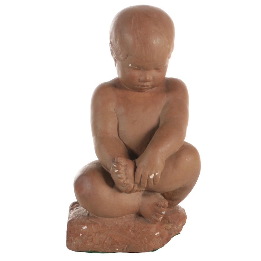 Composite Sculpture of Seated Baby, Late 20th Century