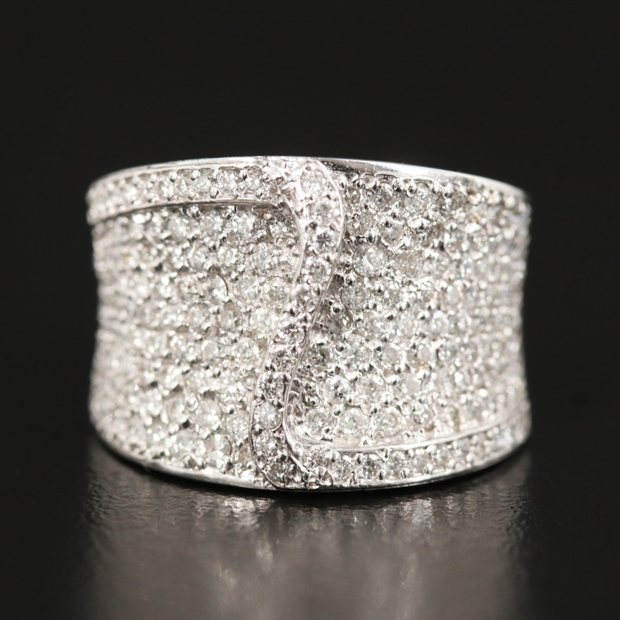 18K 1.89 CTW Diamond Wave Ring