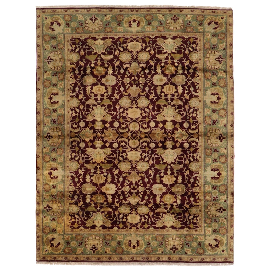 10'2 x 13'4 Hand-Knotted Indian Agra Room Sized Rug