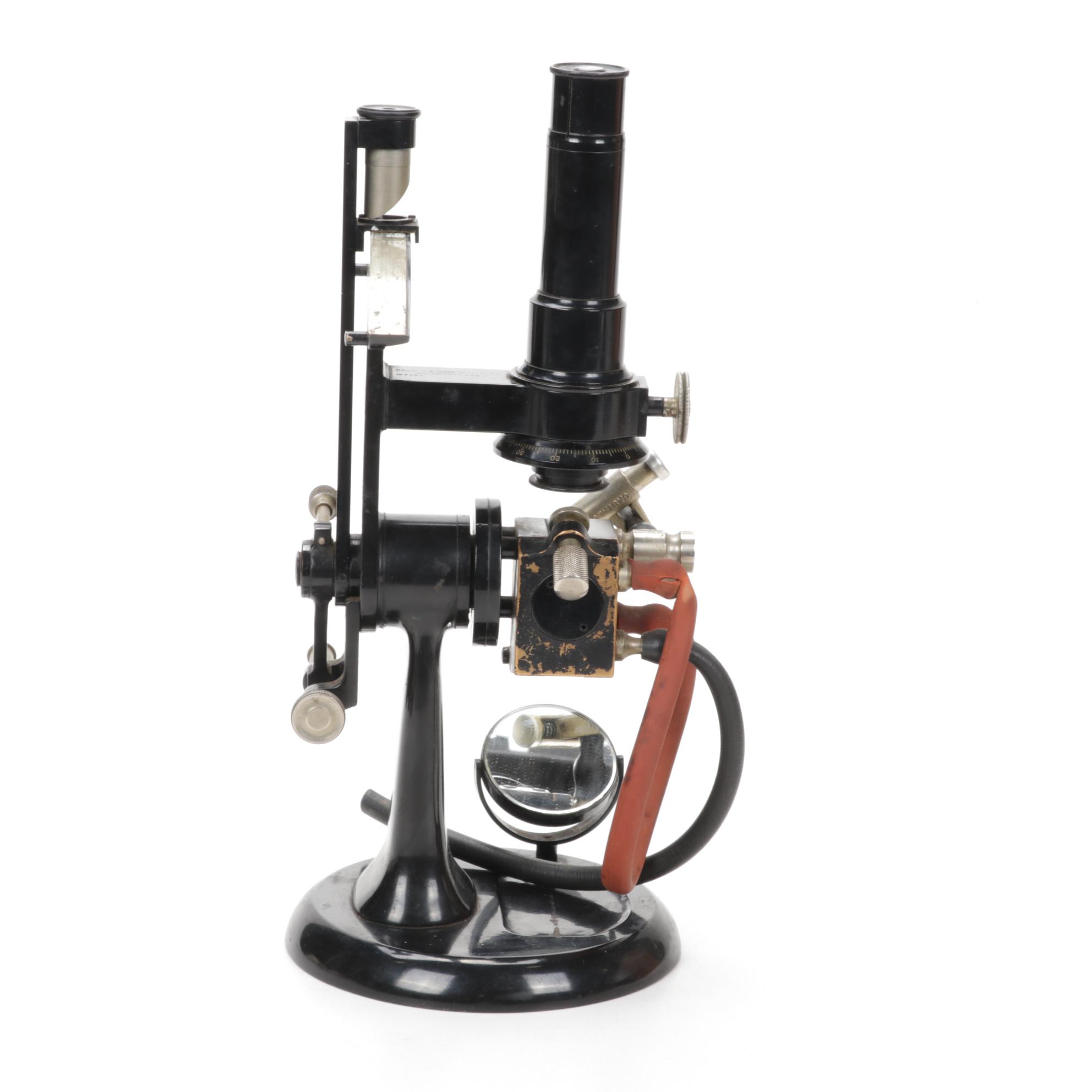 Bausch & Lomb Optical Refractometer Microscope with Wooden Case, Circa 1930s