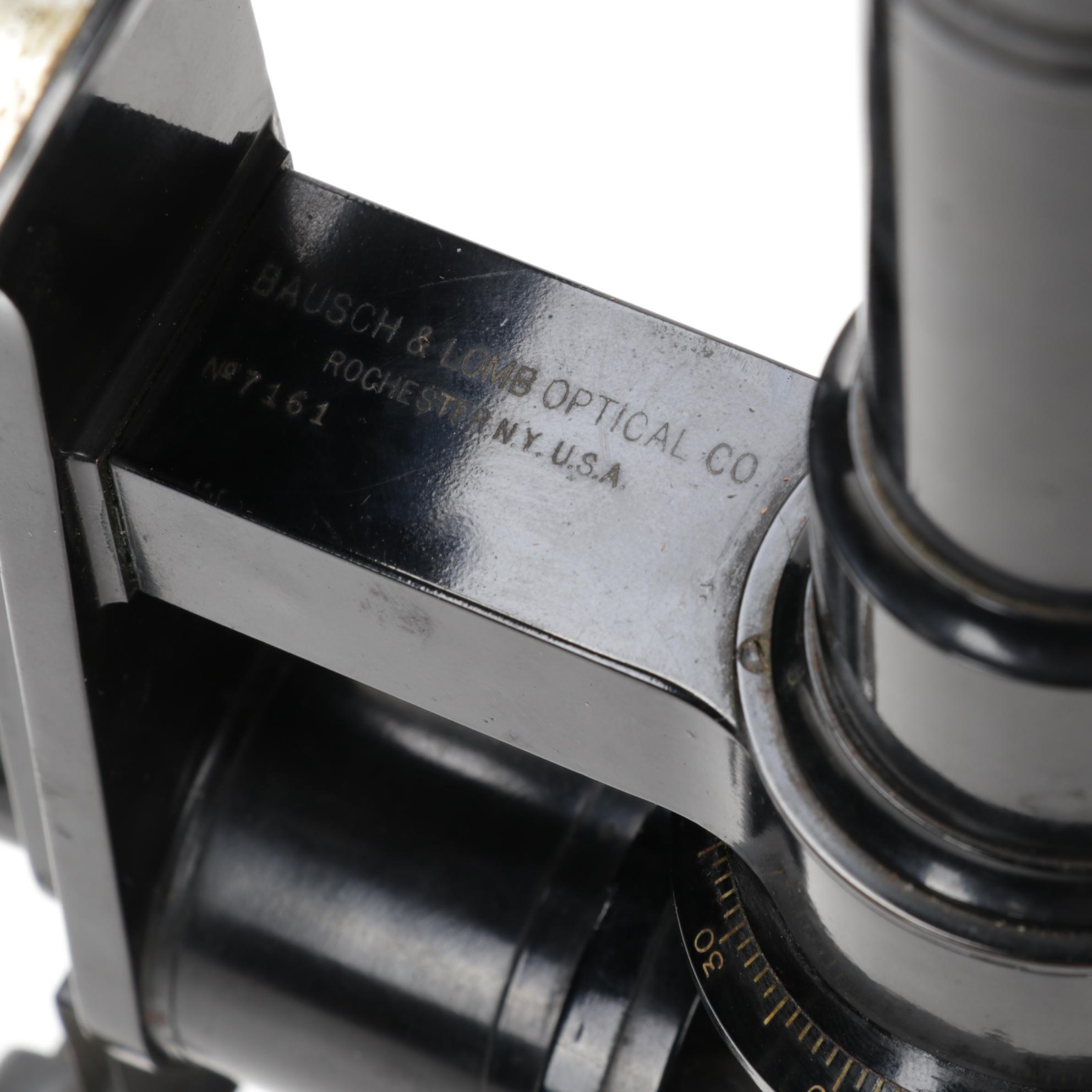 Bausch & Lomb Optical Refractometer Microscope with Wooden Case, Circa 1930s