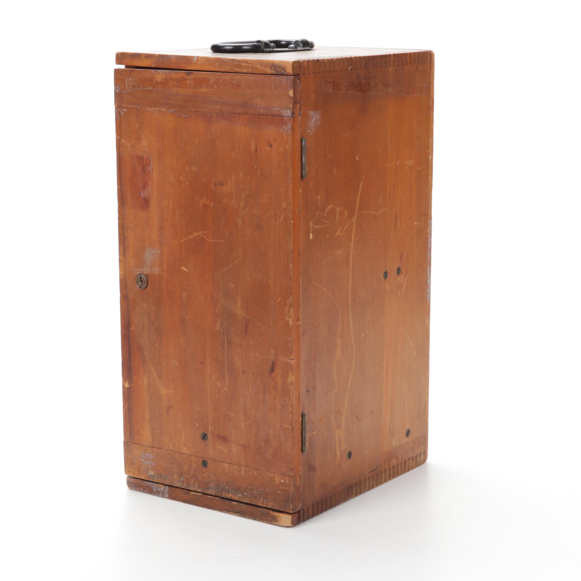 Bausch & Lomb Optical Refractometer Microscope with Wooden Case, Circa 1930s