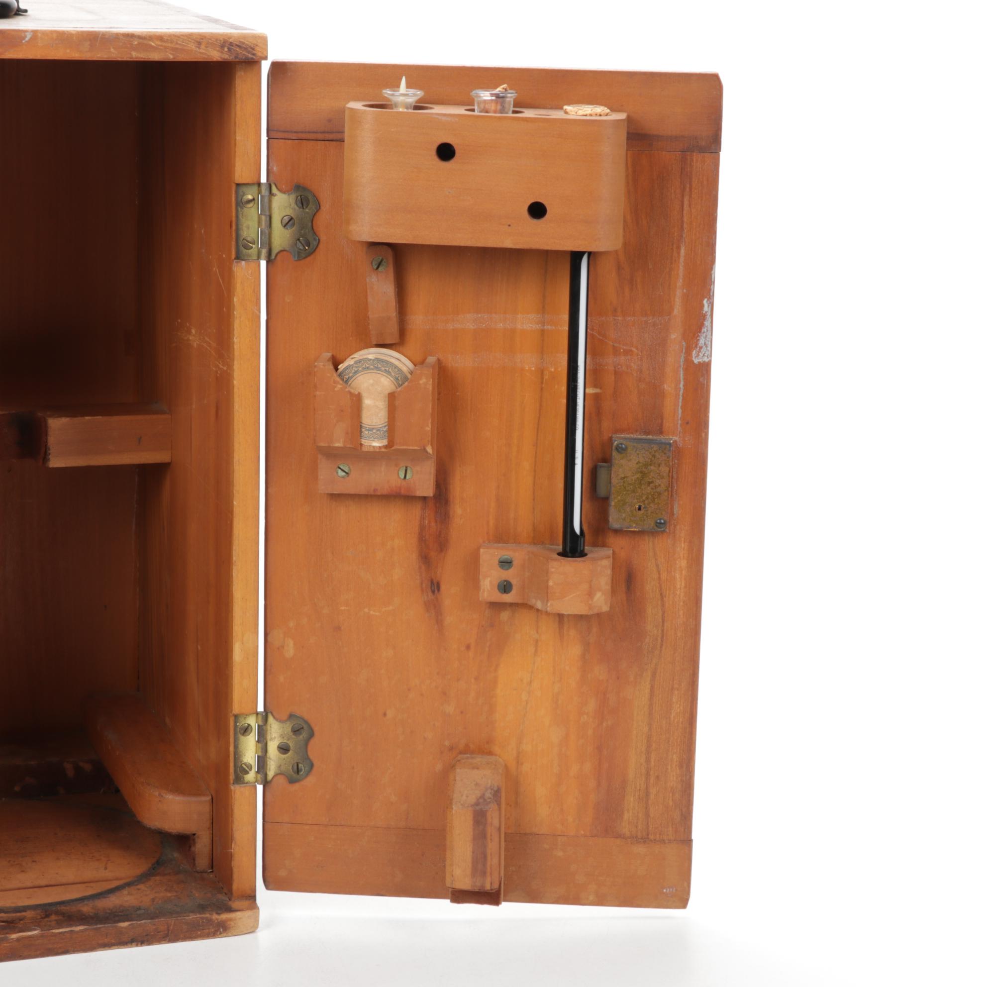 Bausch & Lomb Optical Refractometer Microscope with Wooden Case, Circa 1930s