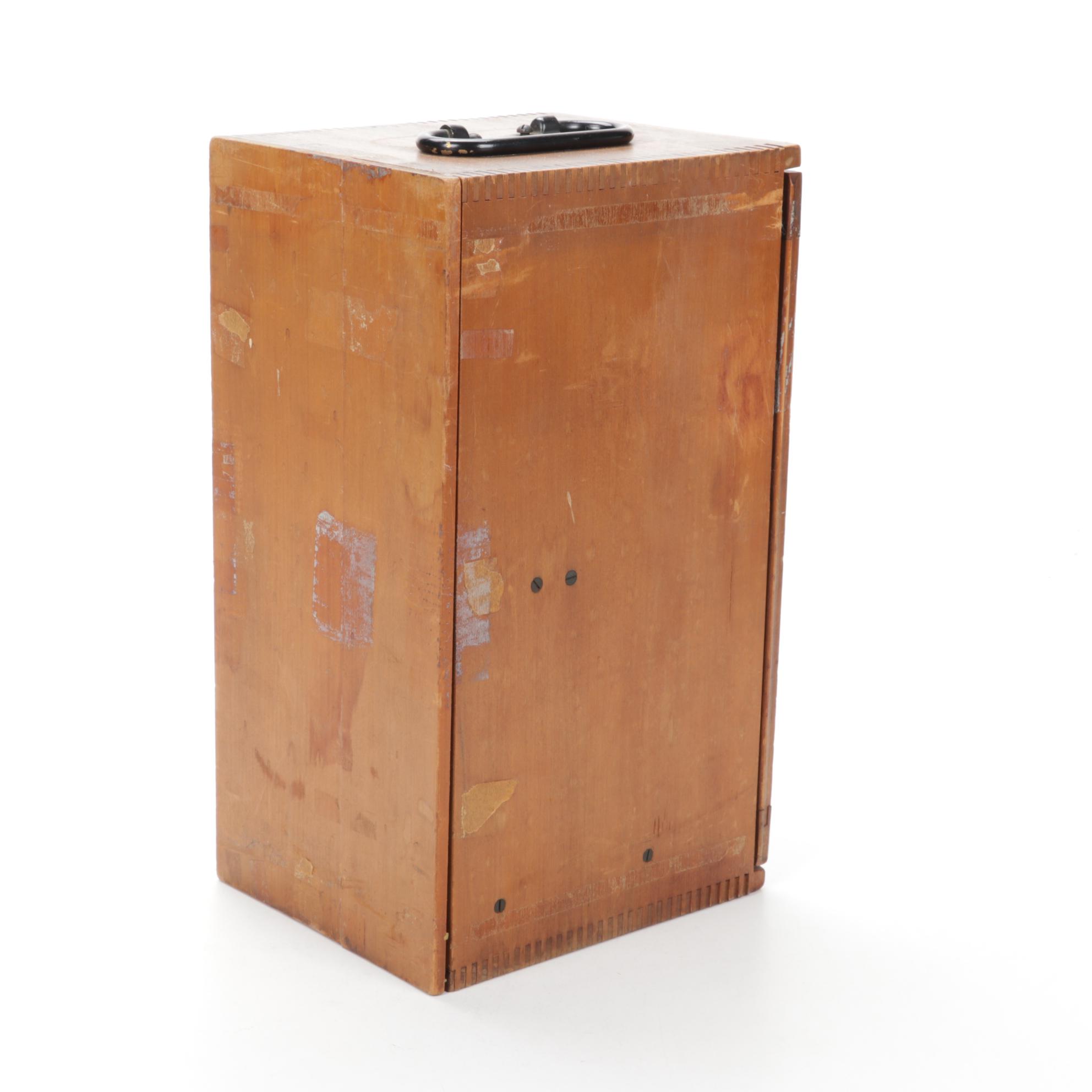 Bausch & Lomb Optical Refractometer Microscope with Wooden Case, Circa 1930s