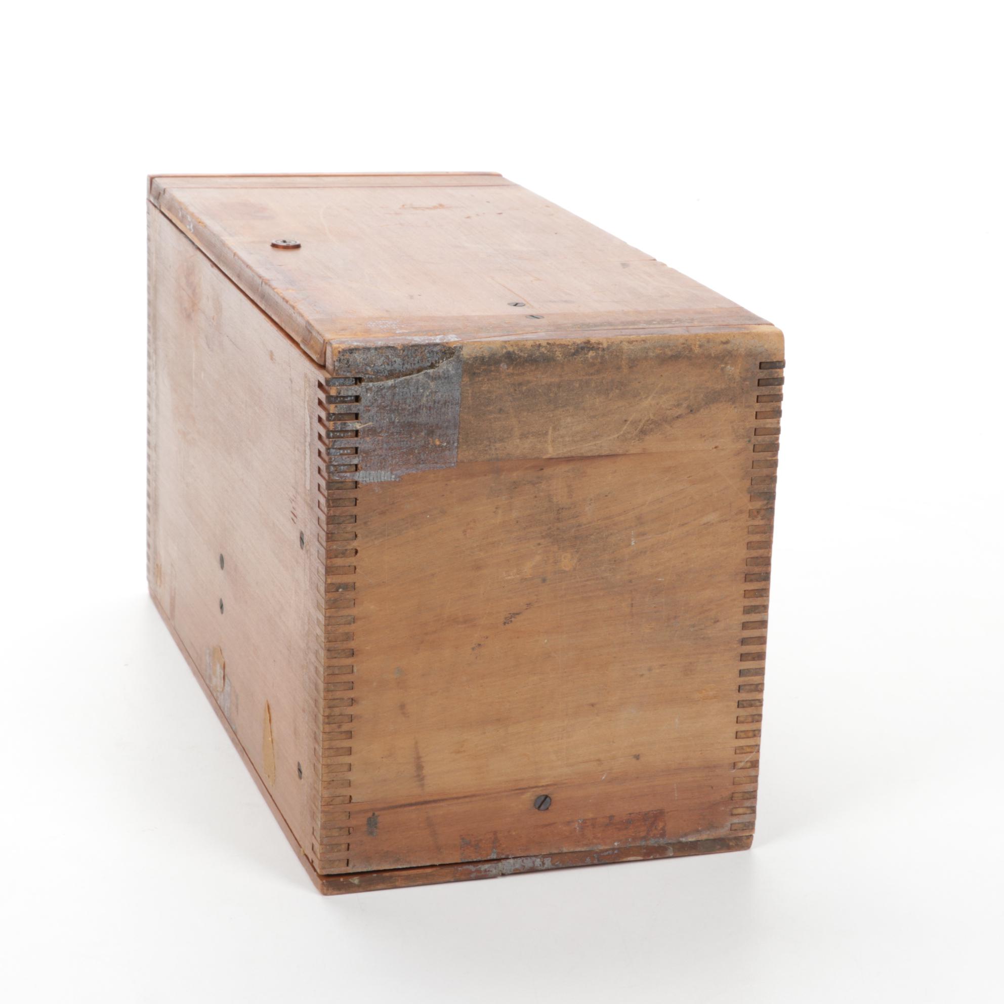 Bausch & Lomb Optical Refractometer Microscope with Wooden Case, Circa 1930s