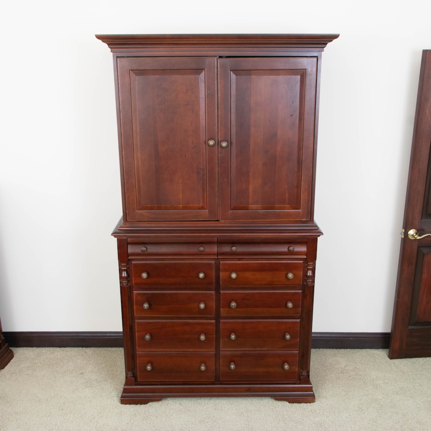 Keller Cherry Media Cabinet on Eight-Drawer Chest