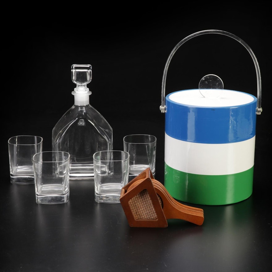 Luigi Bormioli Light and Music Decanter and Glasses with Ice Bucket and Coasters