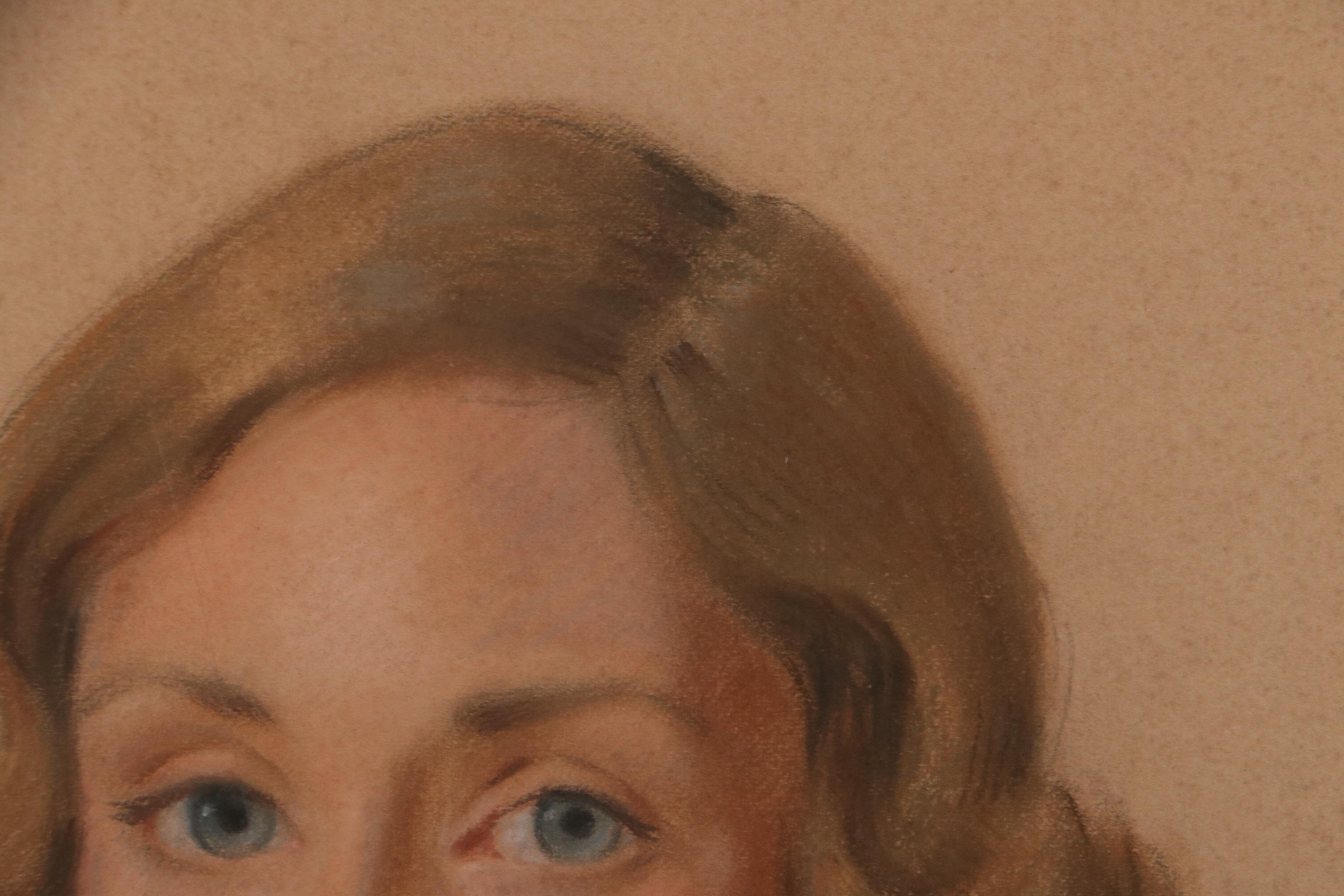 Mary Riggs Wolfe Pastel Portrait of Woman, 1963