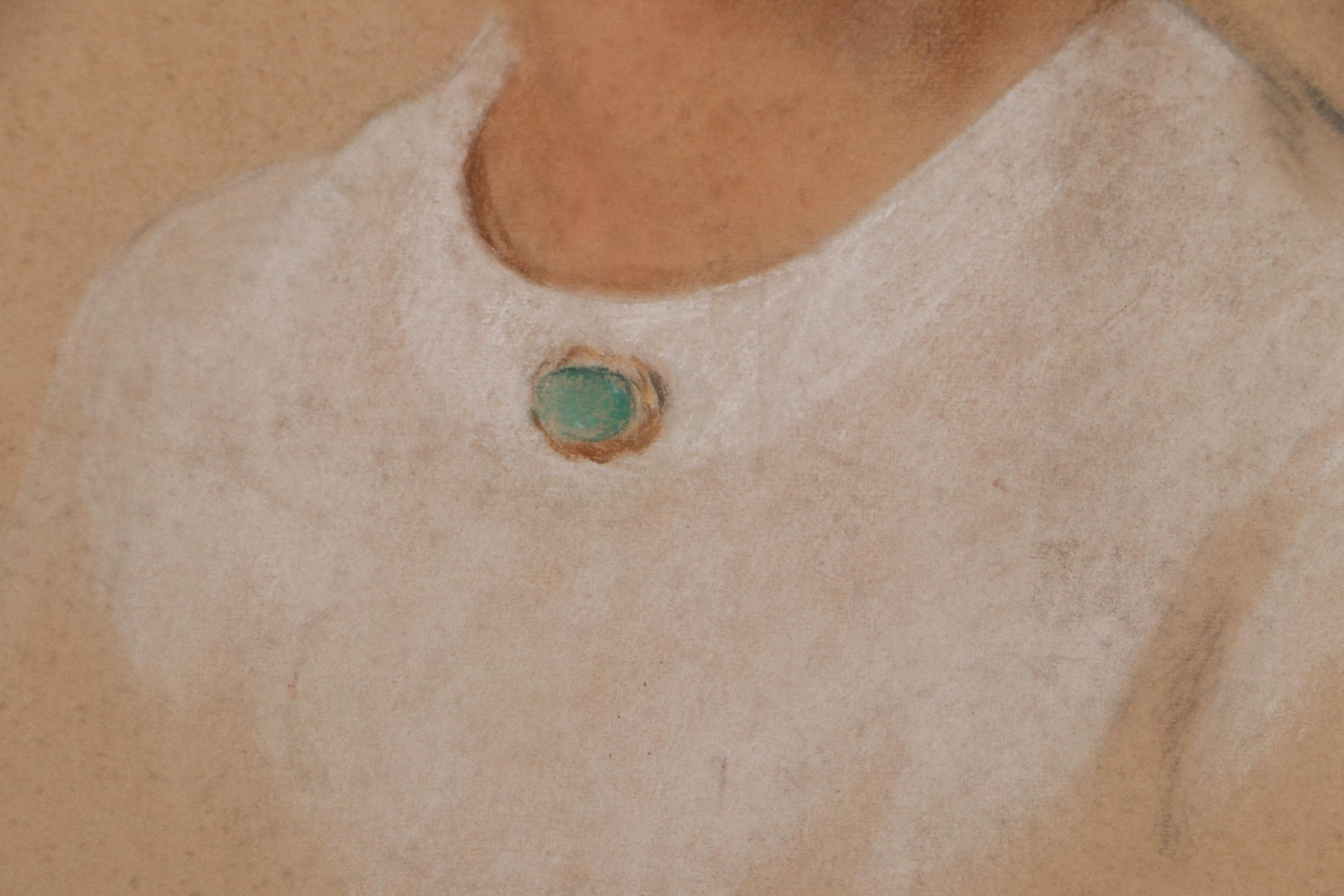 Mary Riggs Wolfe Pastel Portrait of Woman, 1963