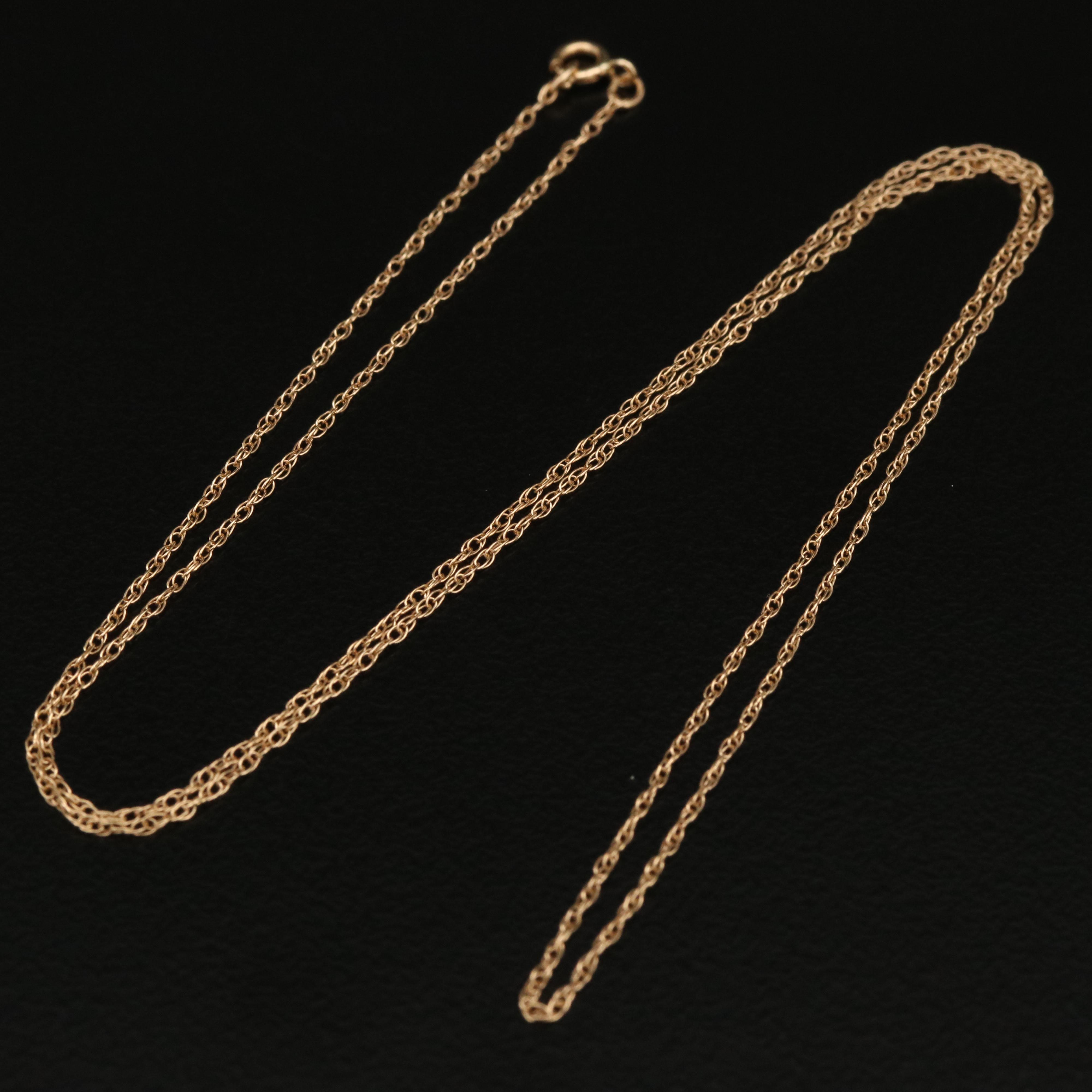 14K Loose Rope Chain Necklace