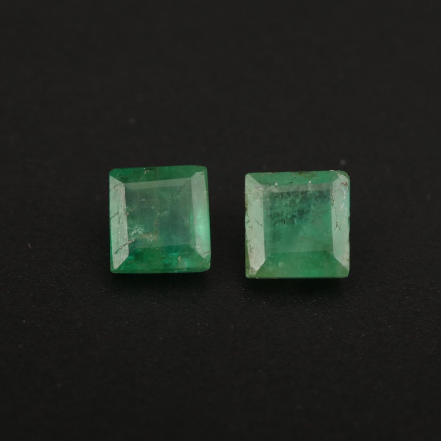 Loose 0.82 CTW Matched Pair of Emeralds