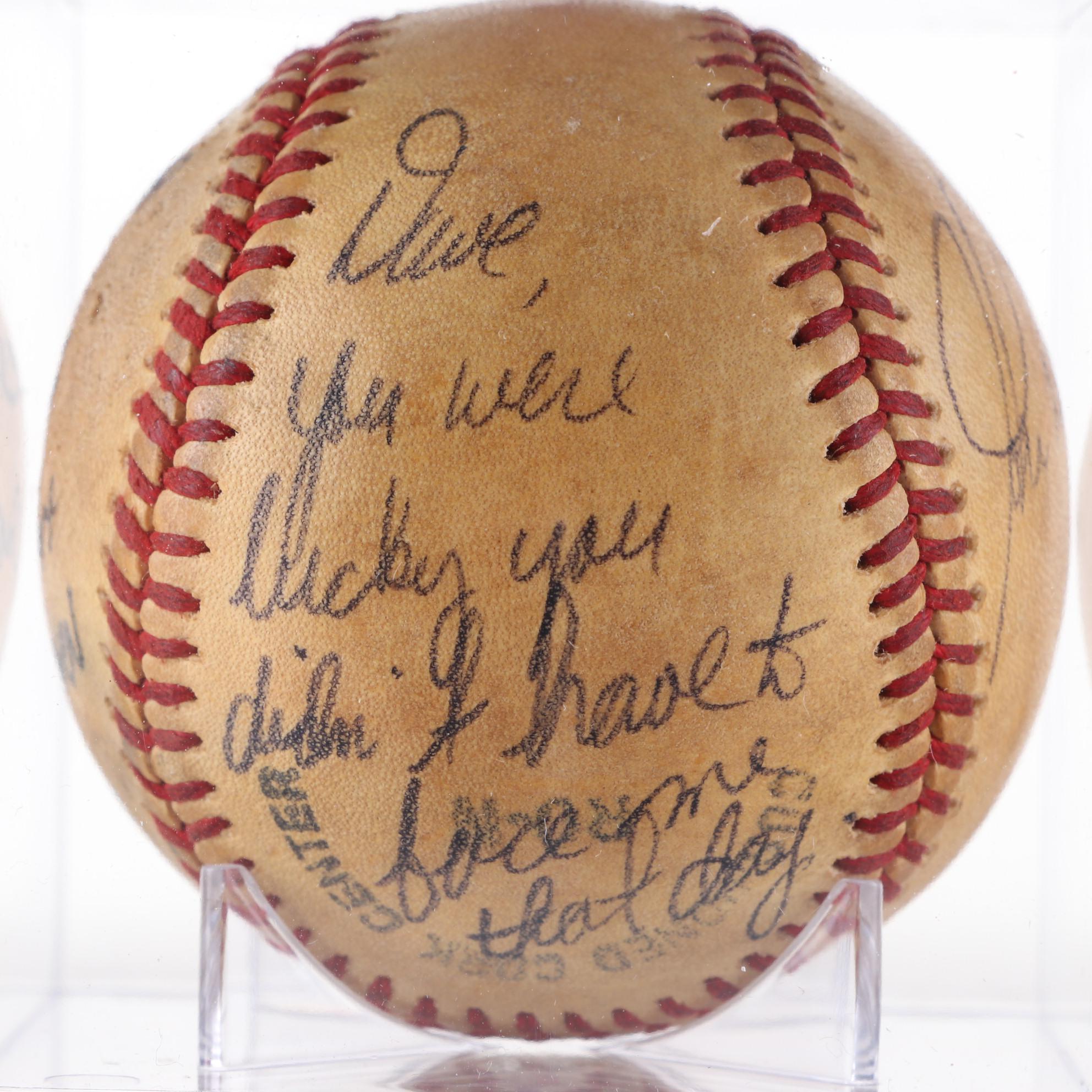 John D'Acquisto Signed Rawlings Braves/Padres "8-8 Men Faced" Strike Out Ball