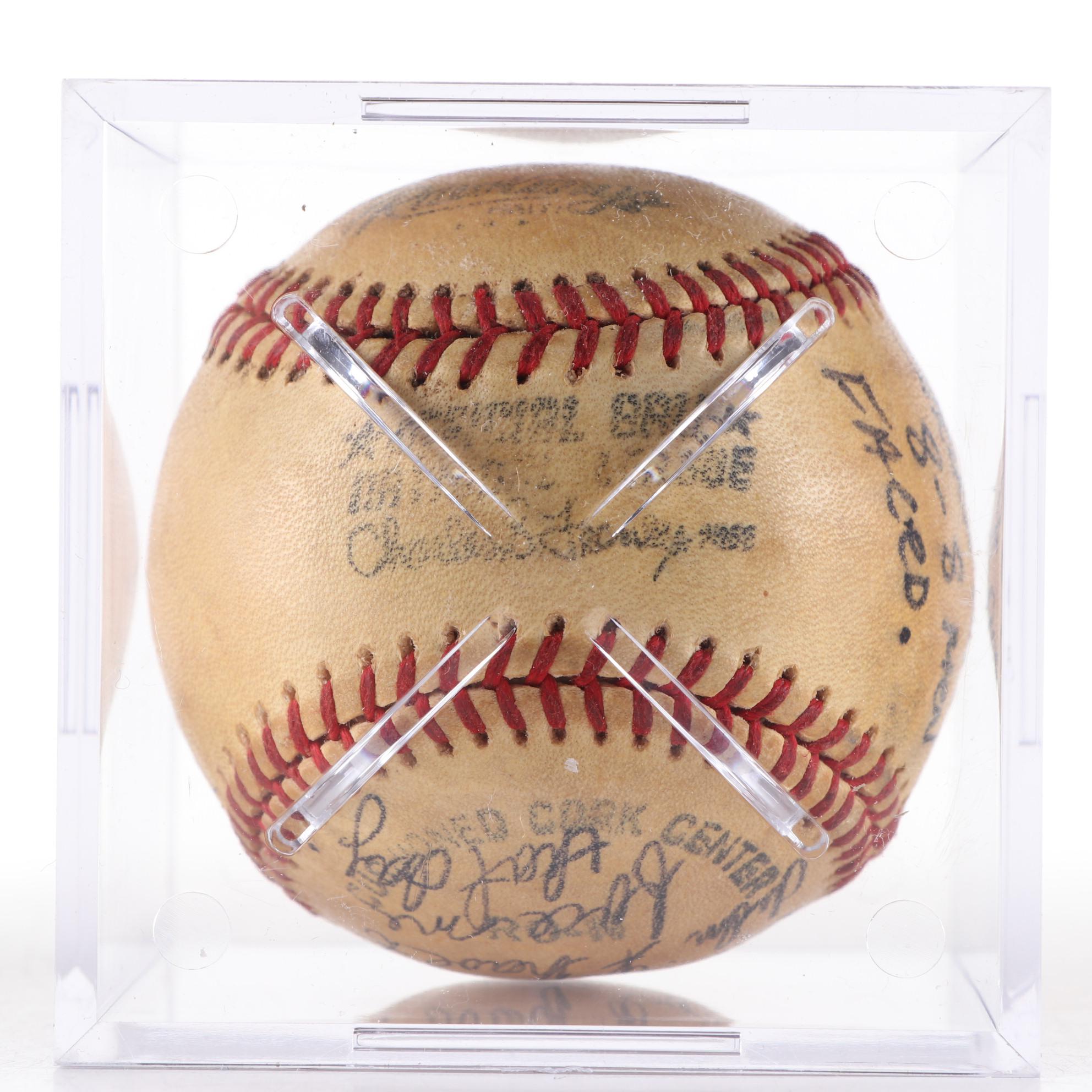 John D'Acquisto Signed Rawlings Braves/Padres "8-8 Men Faced" Strike Out Ball