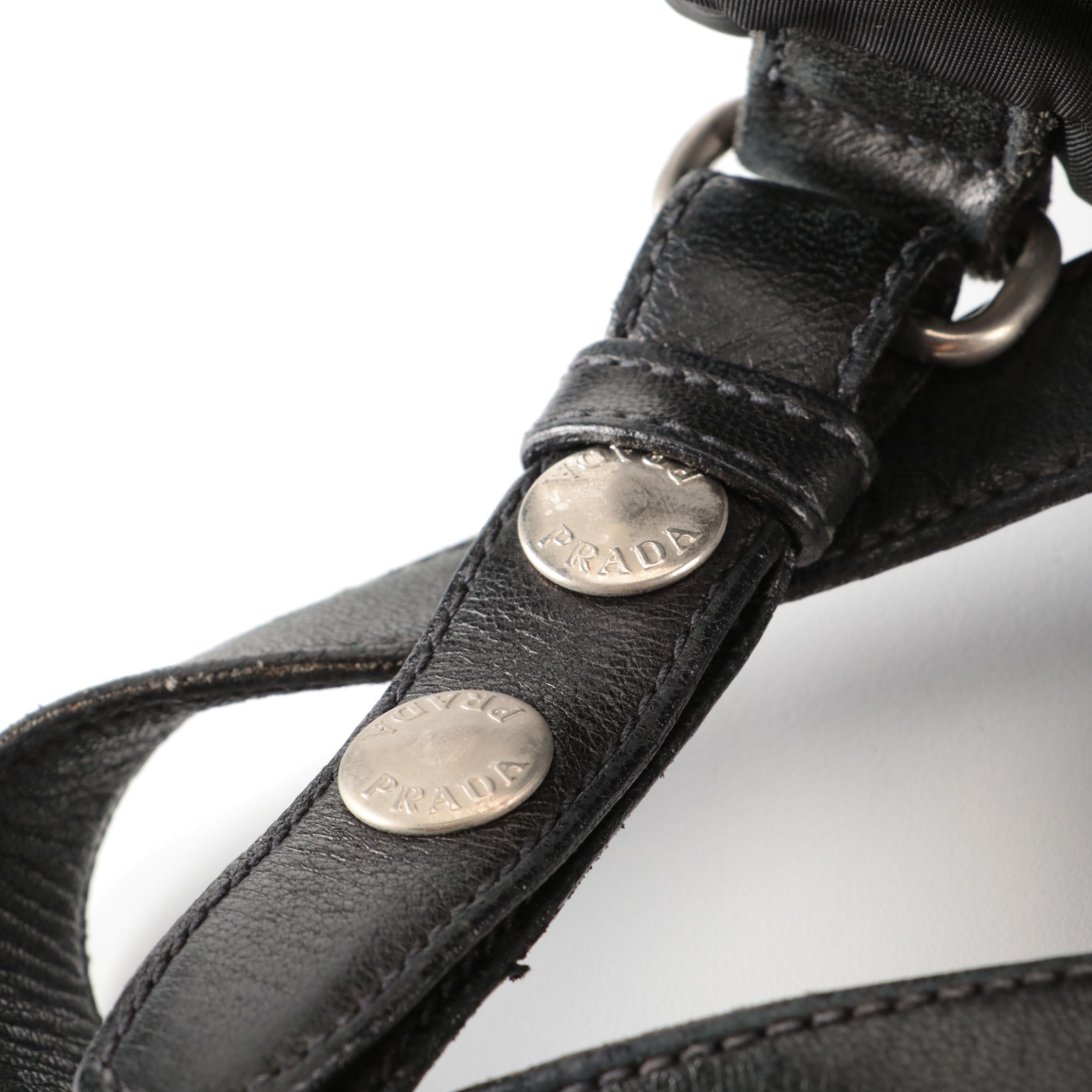 Prada Small Backpack in Black Nylon Tessuto and Lambskin Leather